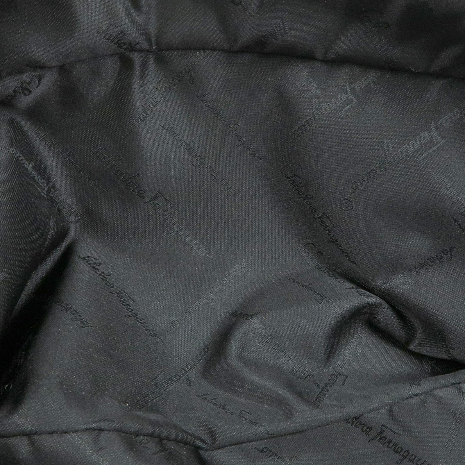 Ferragamo Gancini Leather Canvas Shoulder Bag Hand Bag Beige Brown