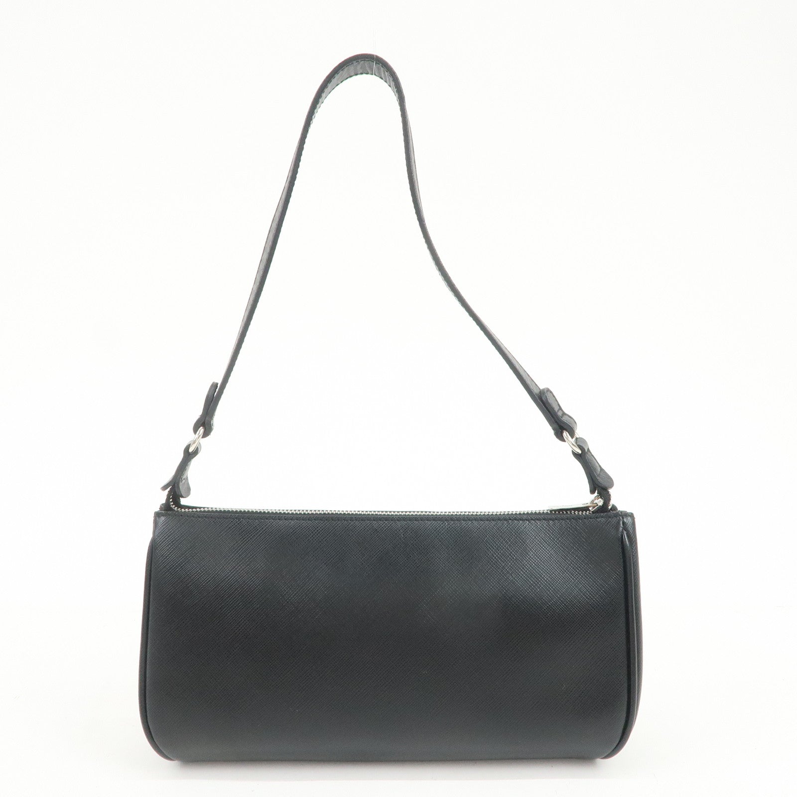 Ferragamo Gancini Leather Shoulder Bag Hand Bag Black