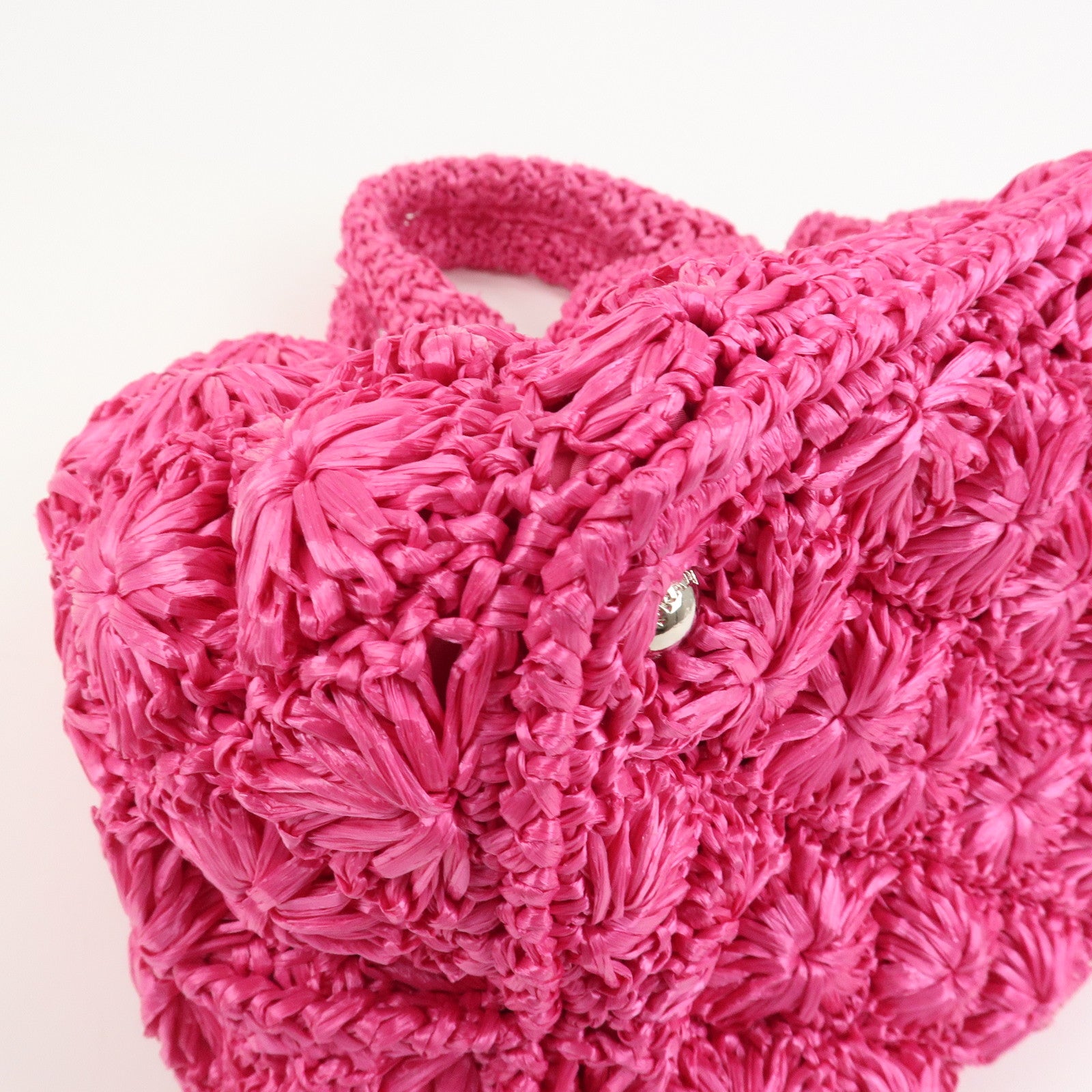 PRADA Canapa Raffia 2Way Bag Hand Bag Shoulder Bag Pink BN2888