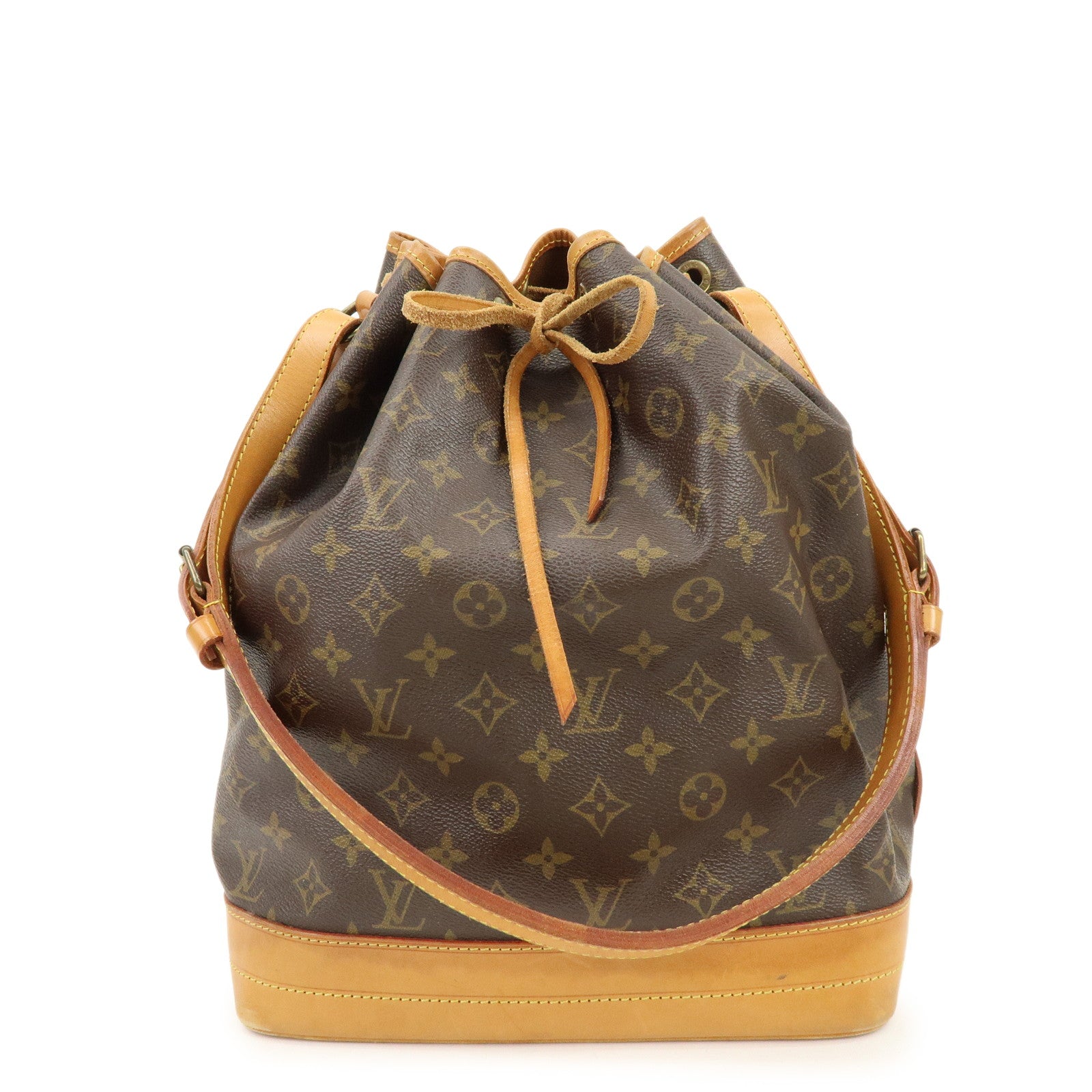 Louis Vuitton Monogram Noe Canvas Leather Shoulder Bag Brown M42224