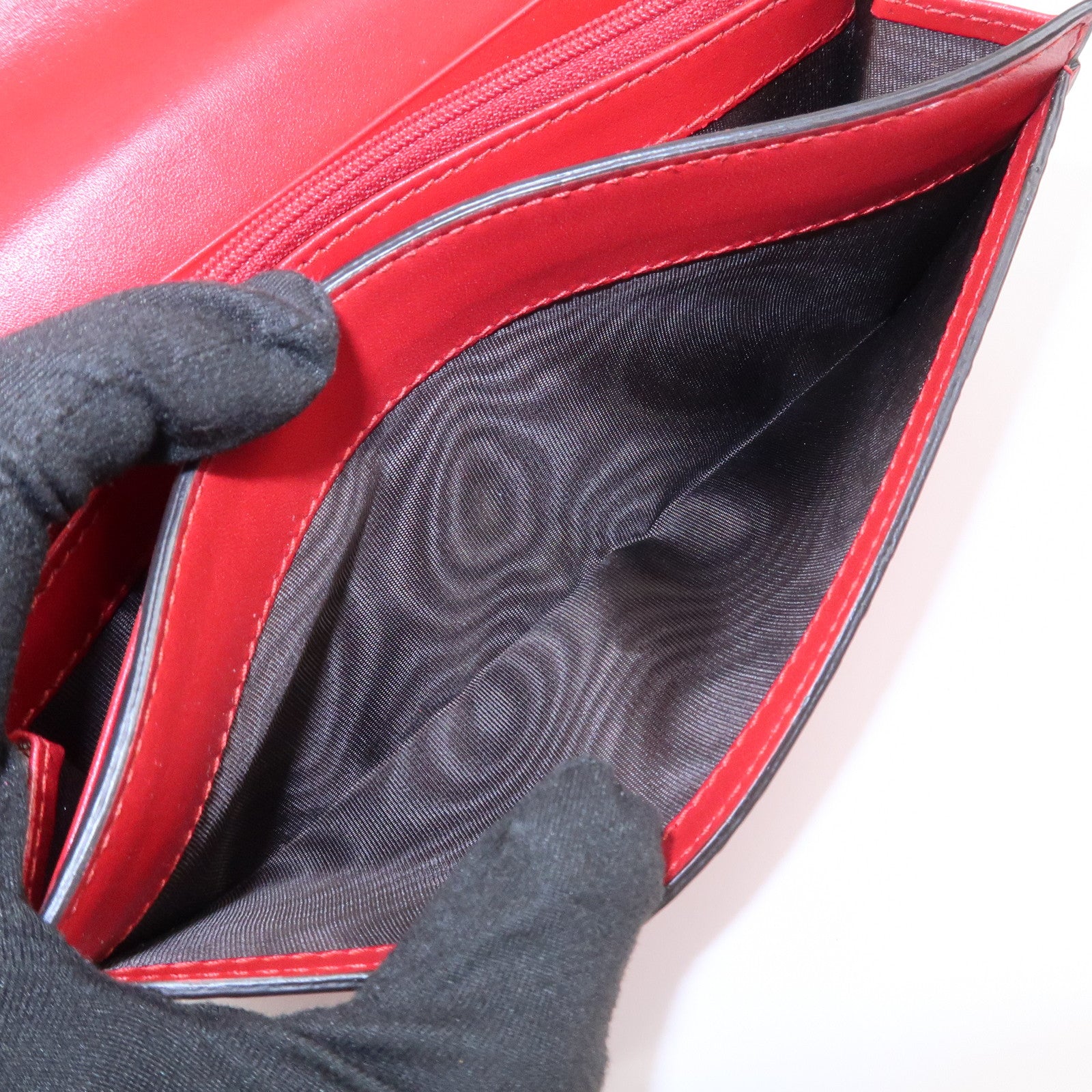 GUCCI Guccissima Interlocking G Flap Long Wallet Red 388679