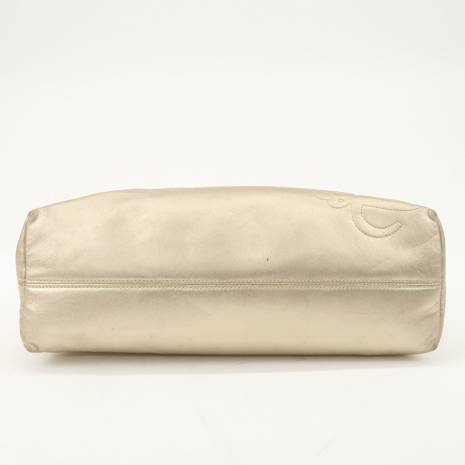 LOEWE Anagram Nappa Leather Hand Bag Shoulder Bag Champagne Gold