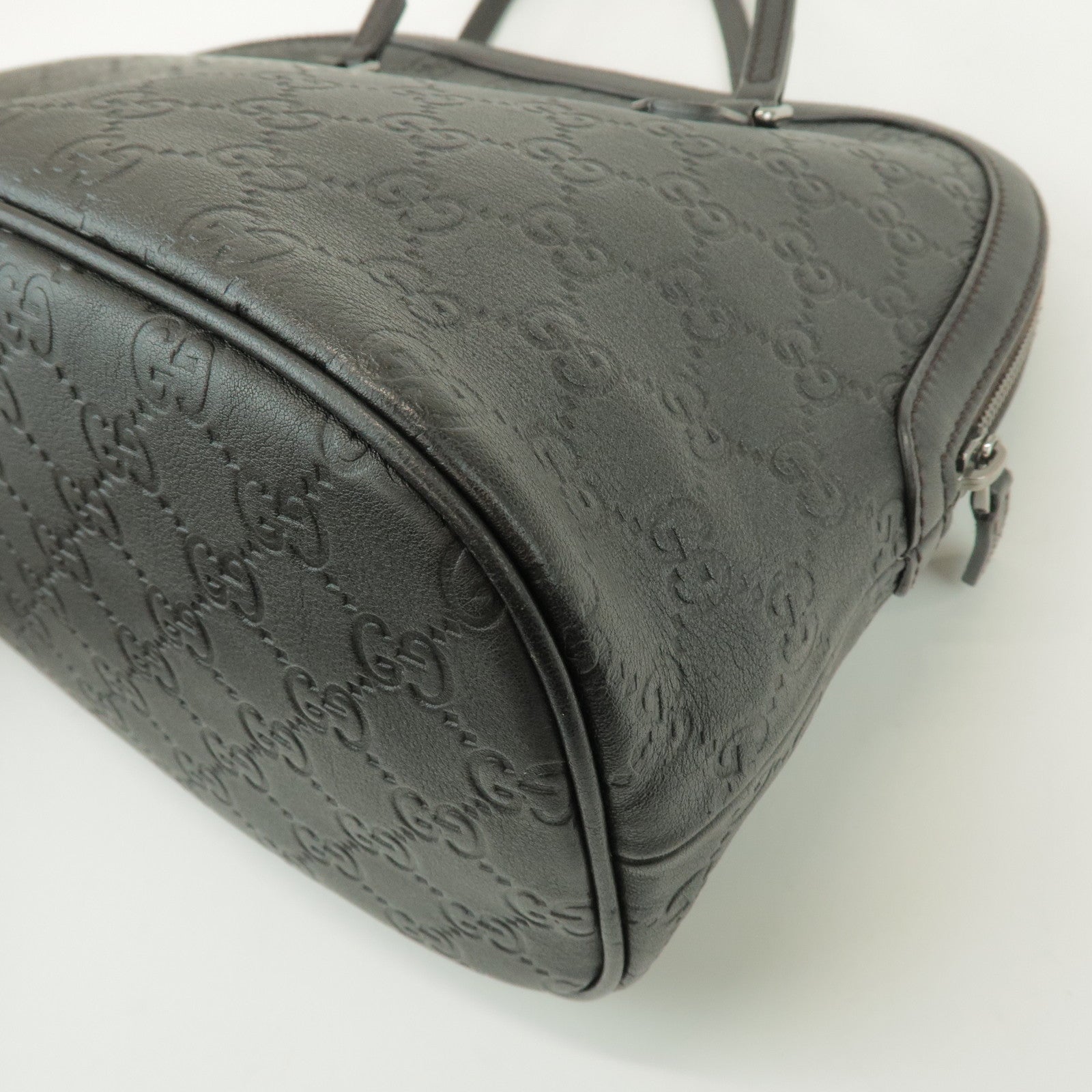 GUCCI Guccissima Leather 2Way Bag Hand Shoulder Bag Black 420023