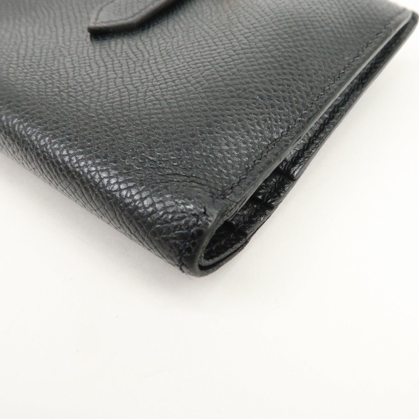 HERMES Bearn Mini Veau Epsom Bi-fold Compact Wallet Z Stamped Black
