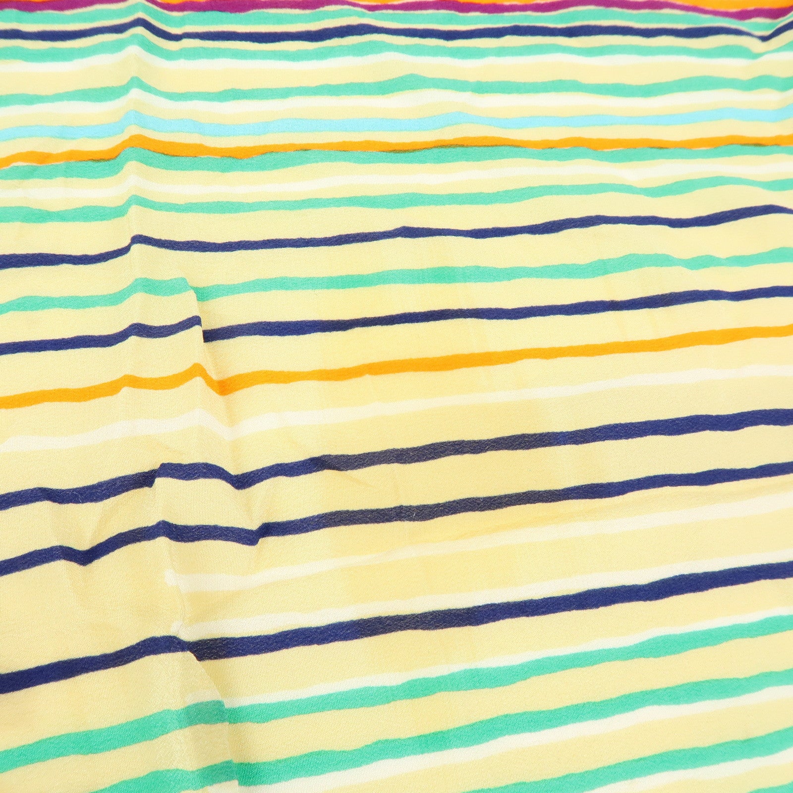 Christian Dior Silk 100% Scarf Stripe Print Green Beige