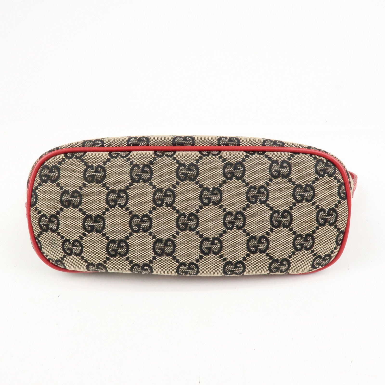 GUCCI GG Canvas Leather Accessory Pouch Hand Bag 039.1103