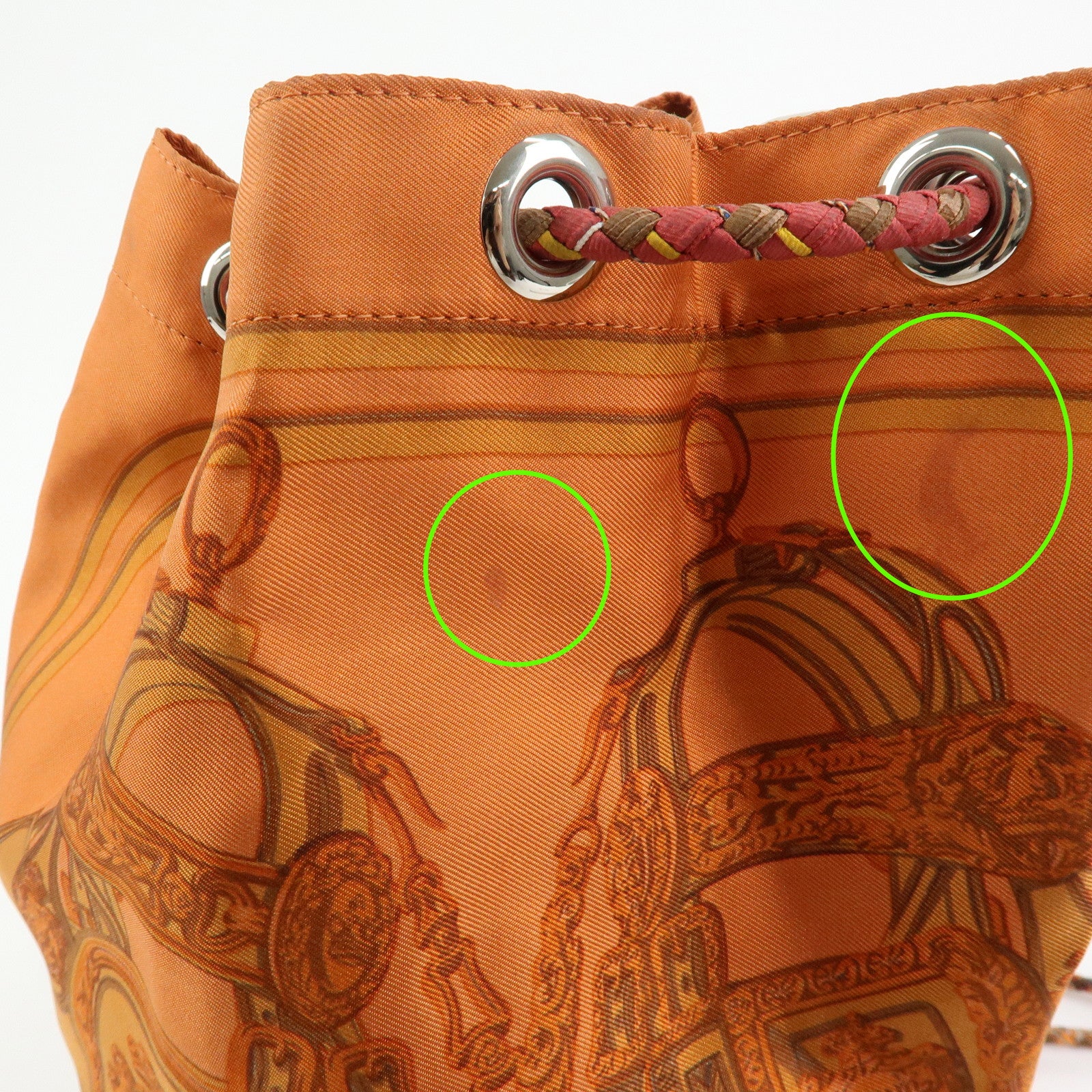 HERMES Silk Taurillon Sac SoieCool22 Shoulder Bag □O Stamped Orange