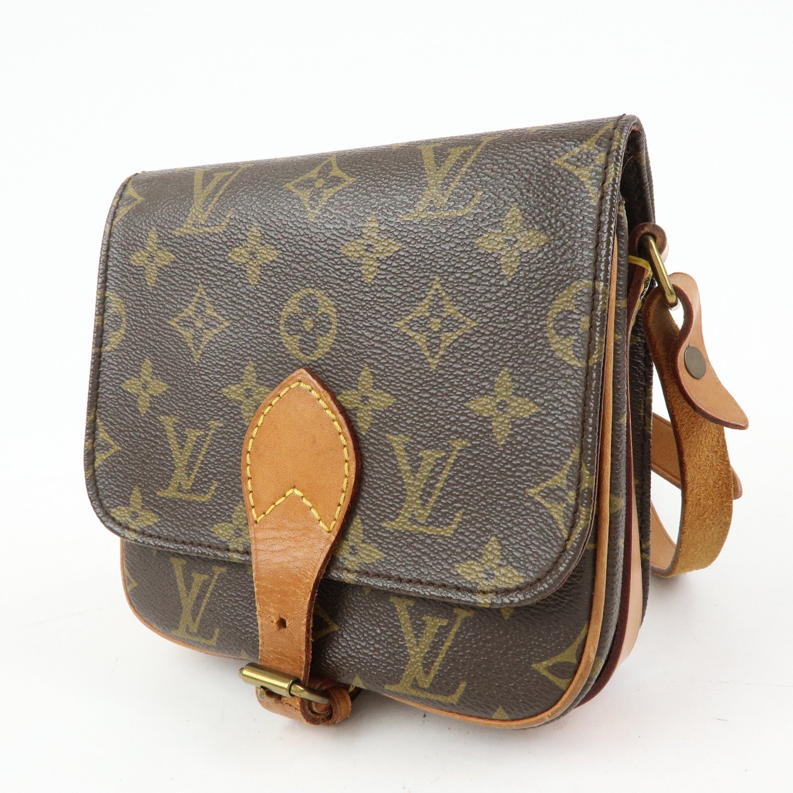 Louis Vuitton Monogram Mini Cartouchiere Shoulder Bag Brown M51254