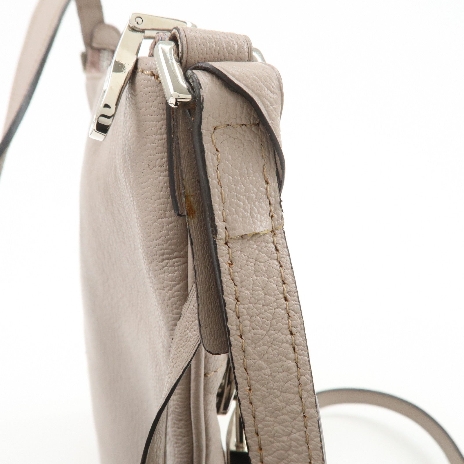 LOEWE Anagram Logo Leather Shoulder Bag Crossbody Bag Beige