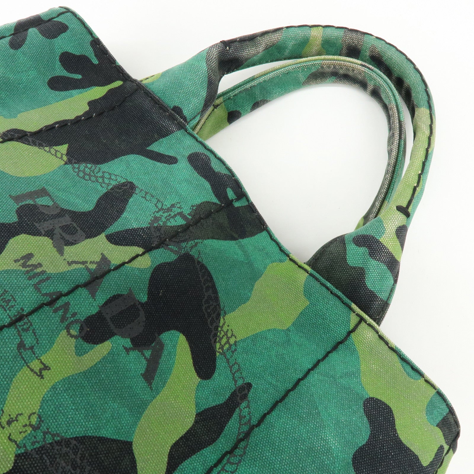 PRADA Canapa Triangle Logo Canvas 2Way Hand Bag Shoulder Bag B2642B