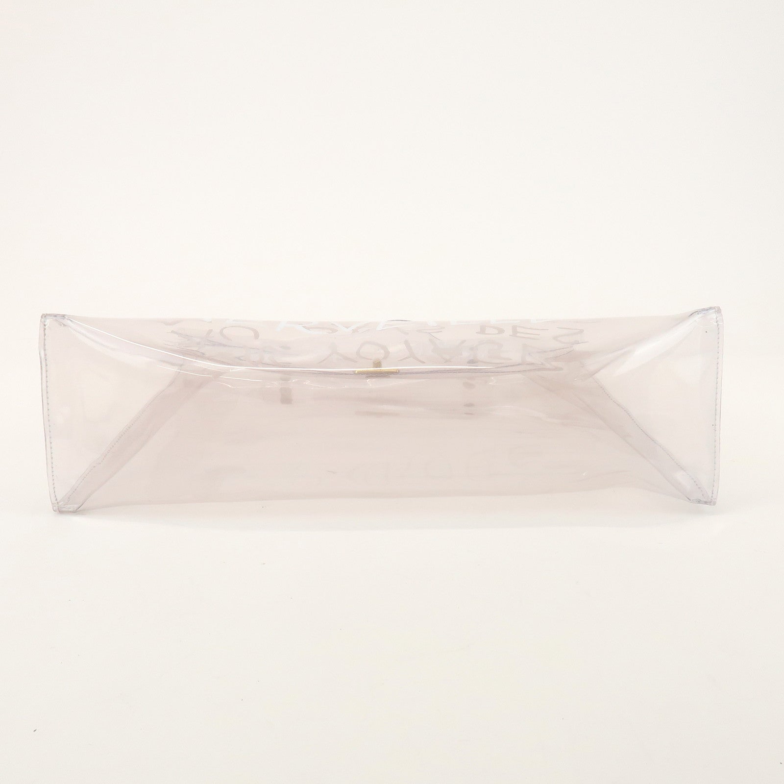 HERMES Kelly Vinyl Hand Bag Clear Gold