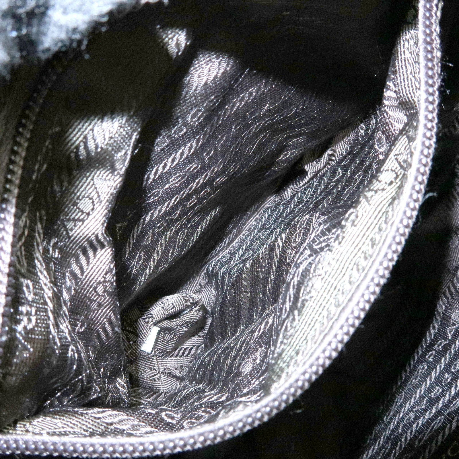 PRADA Triangle Logo Nylon Leather Shoulder Bag Khaki Brown