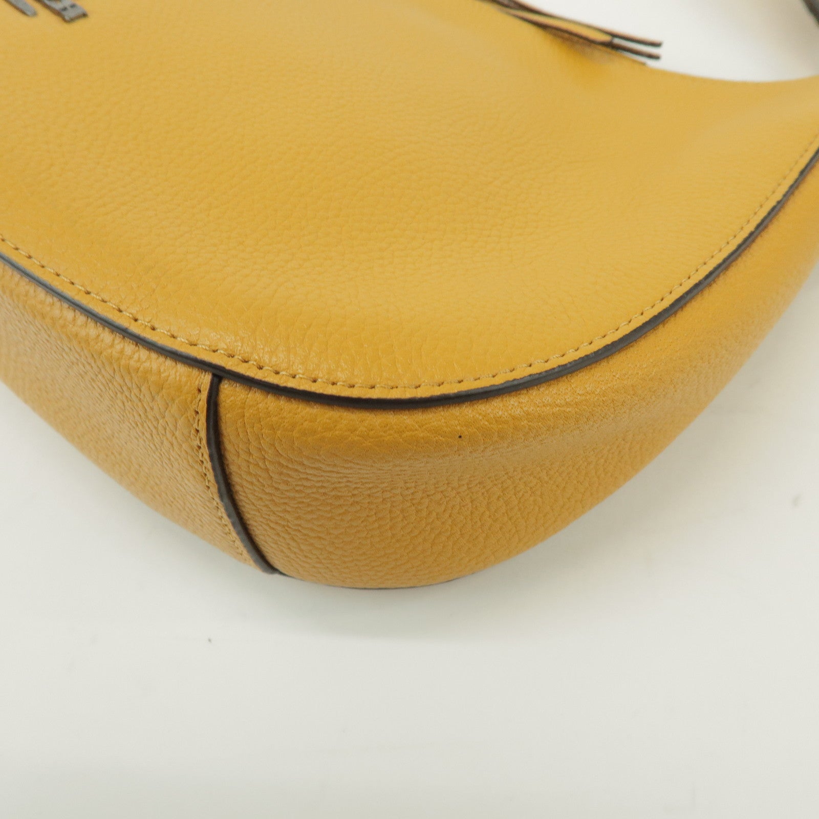 COACH Logo Leather 2Way Bag Shoulder Bag Hand Bag Yellow