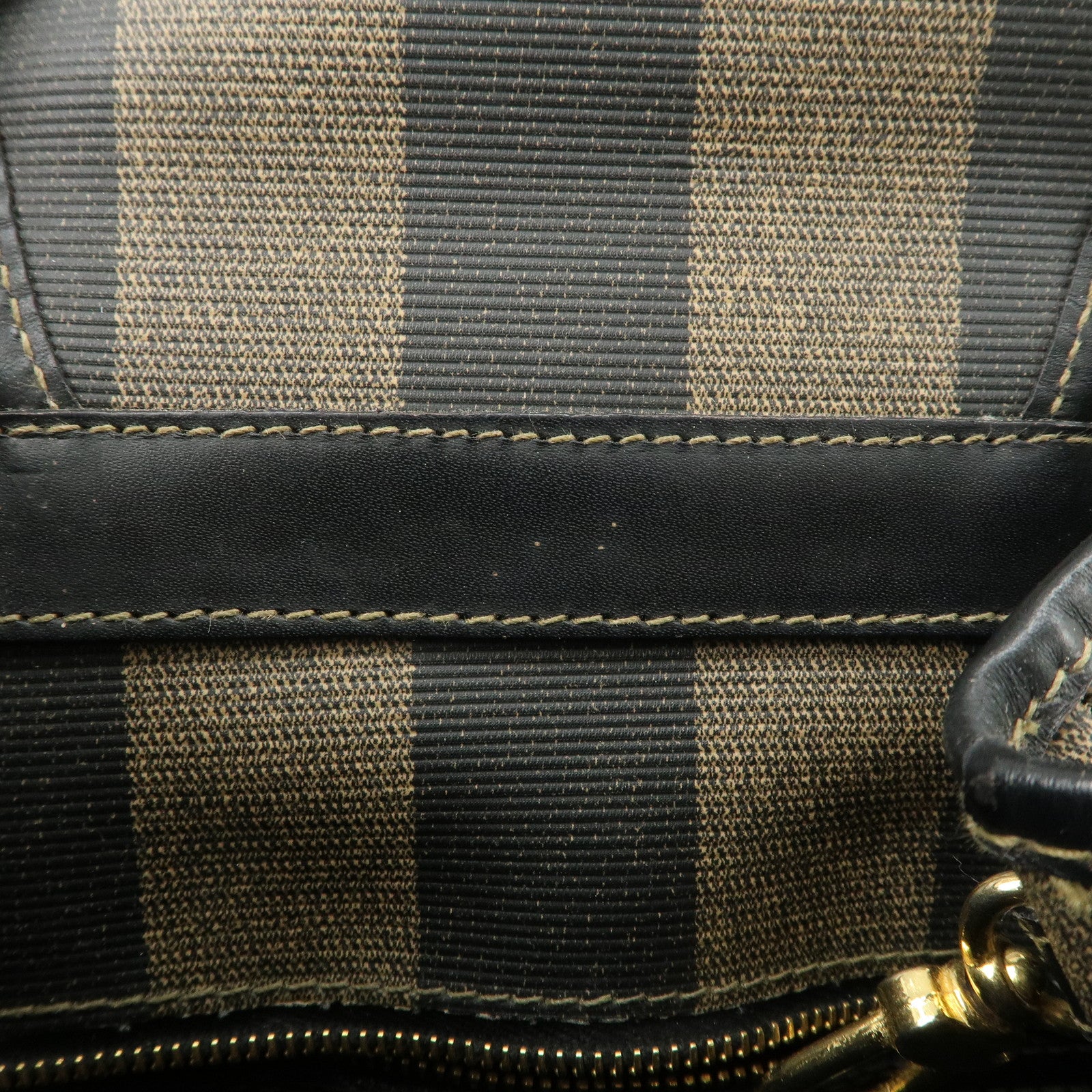 FENDI PVC Canvas Leather Back Pack Body Bag Black Brown 14559