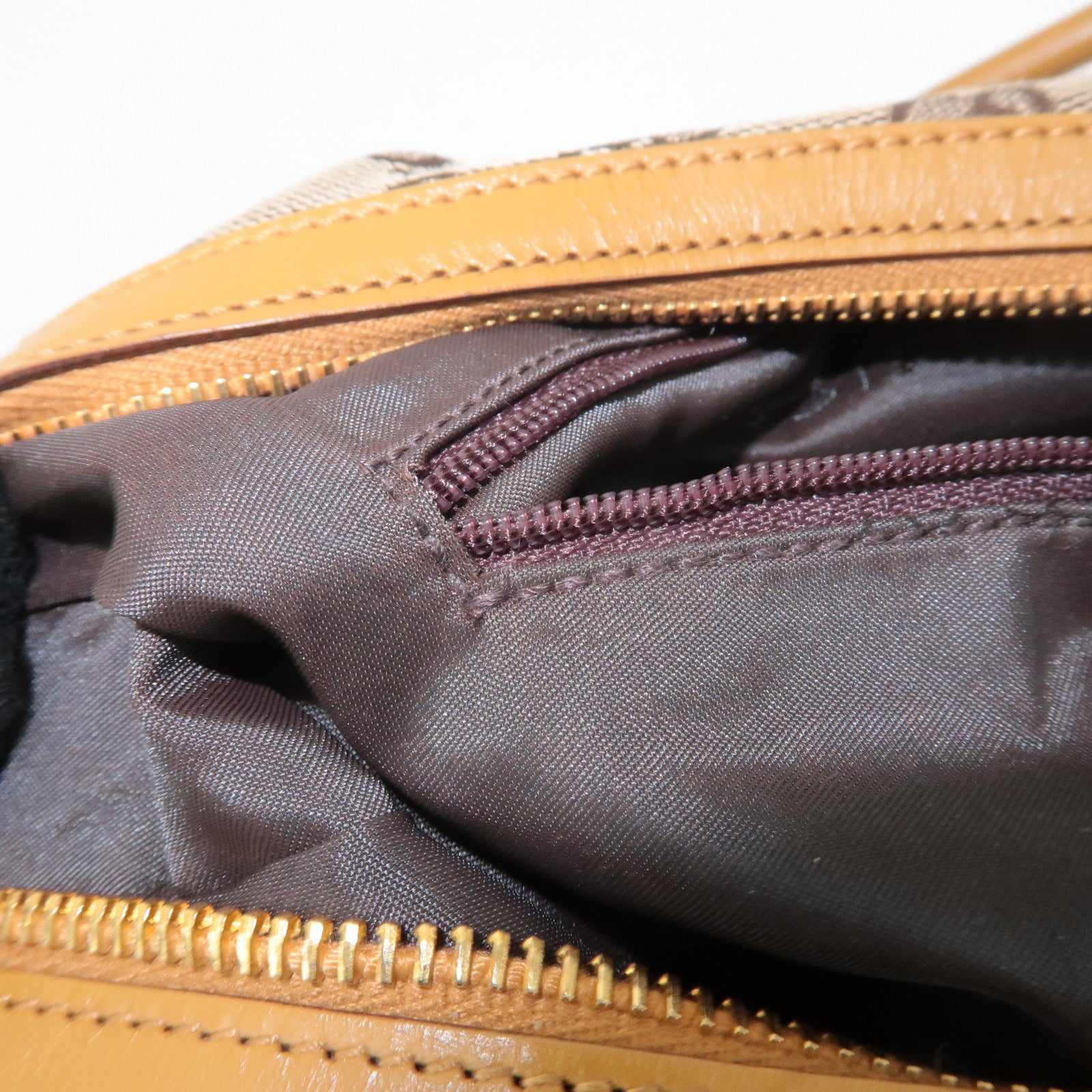 GUCCI GG Canvas Leather Shoulder Bag Hand Bag Beige 001.3812 Used