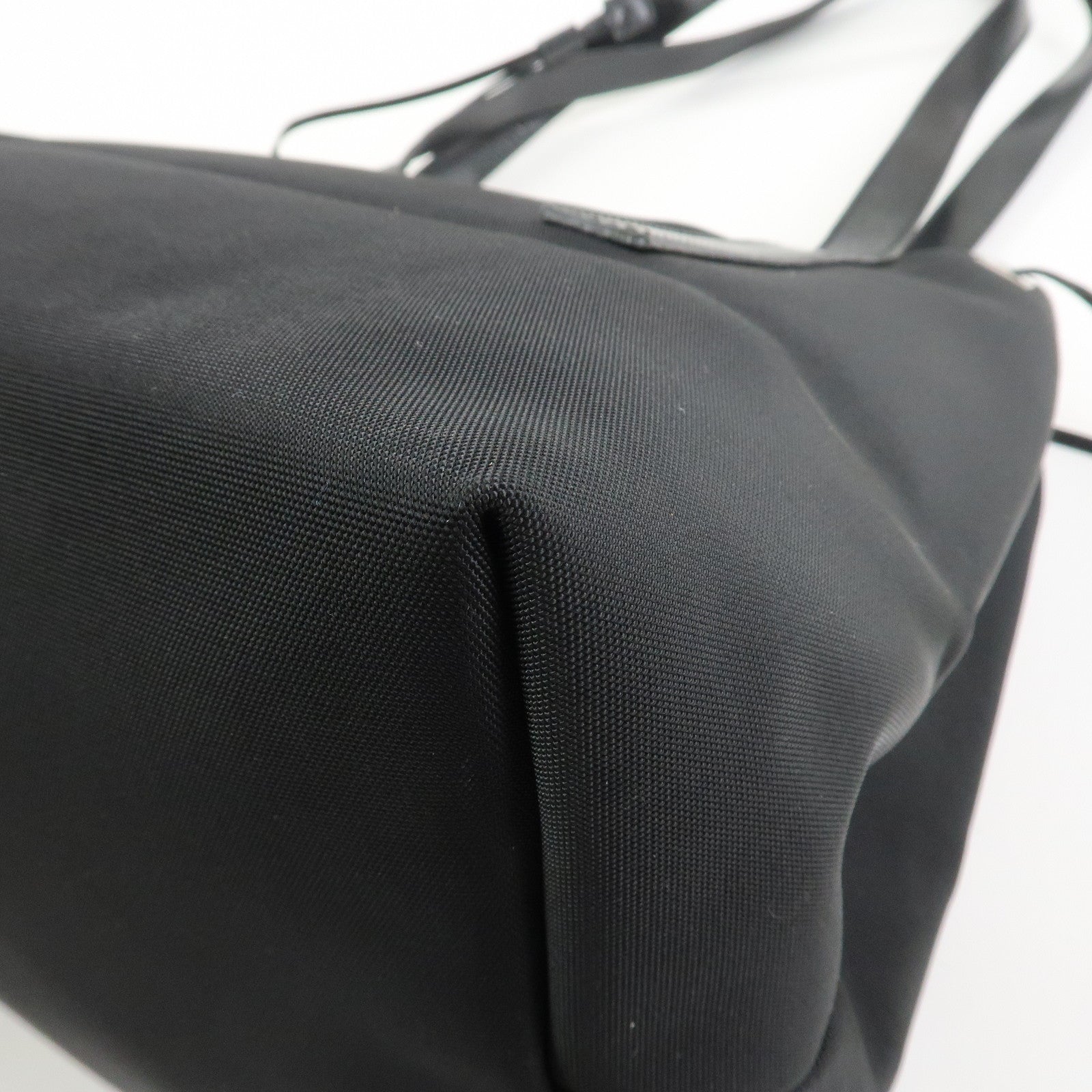 GUCCI Logo Nylon Leather Tote Bag Shoulder Bag Black 019・0493