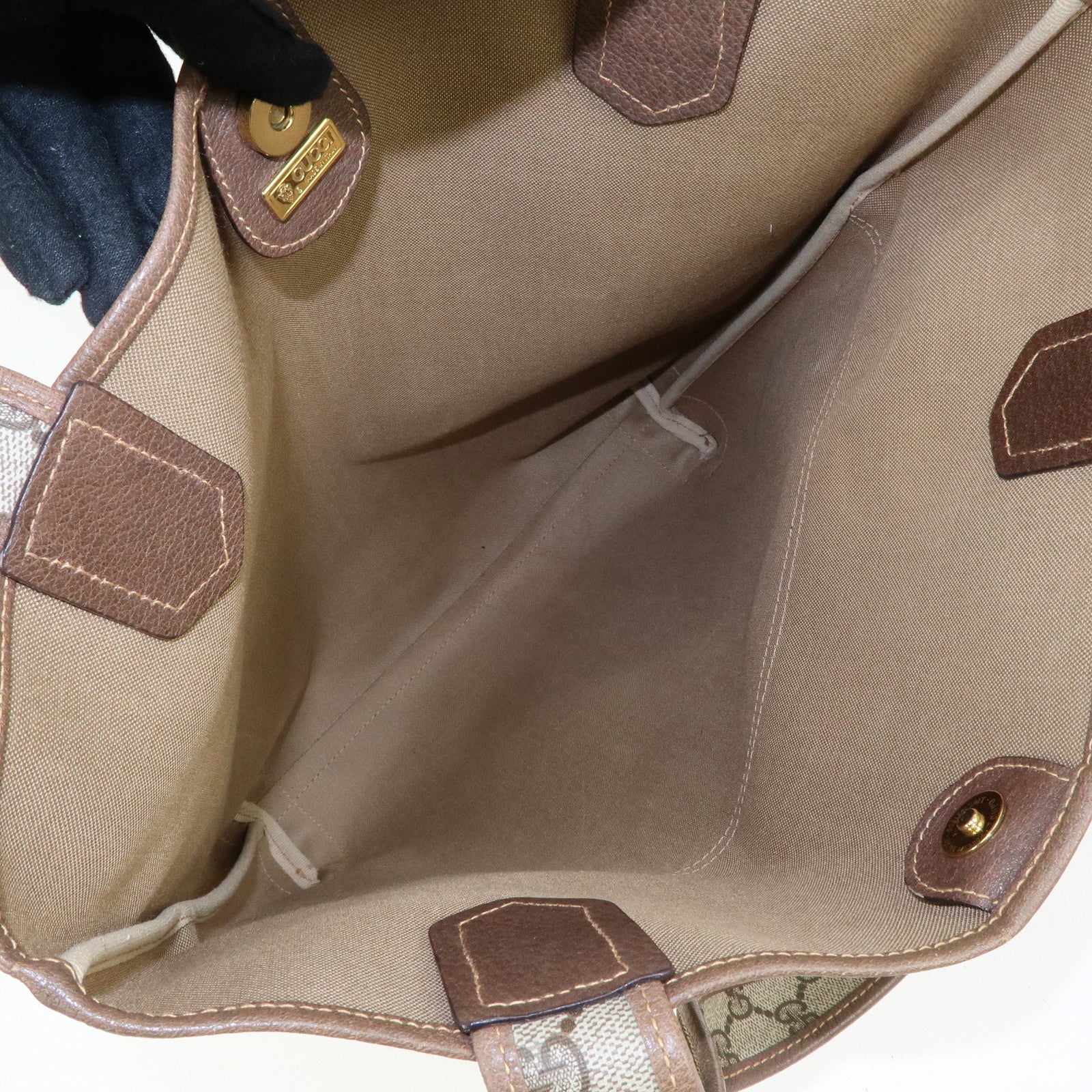 GUCCI GG Supreme Tote Bag Shoulder Bag Brown Beige 002・39・0054