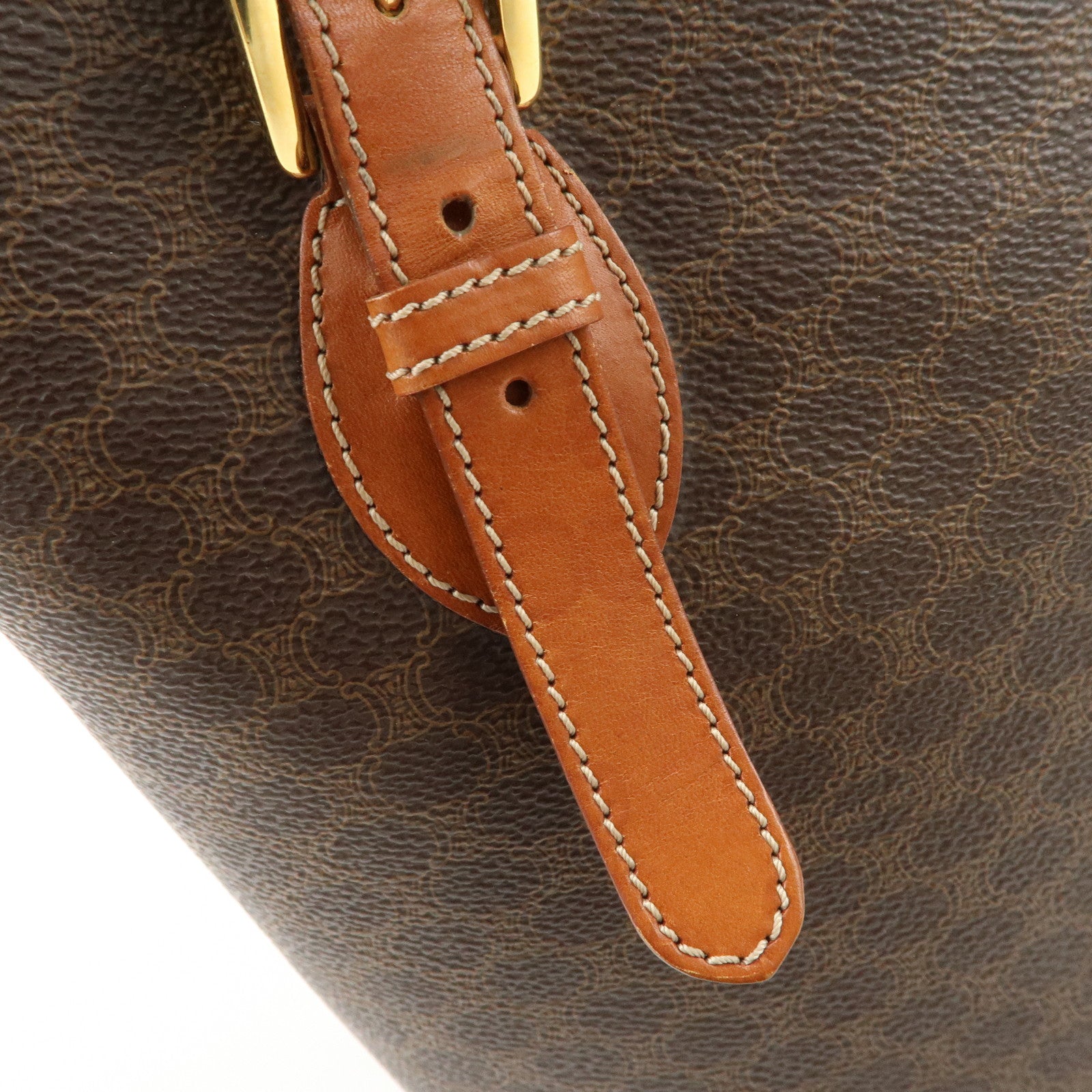 CELINE Macadam PVC Leather Tote Bag Shoulder Bag Brown