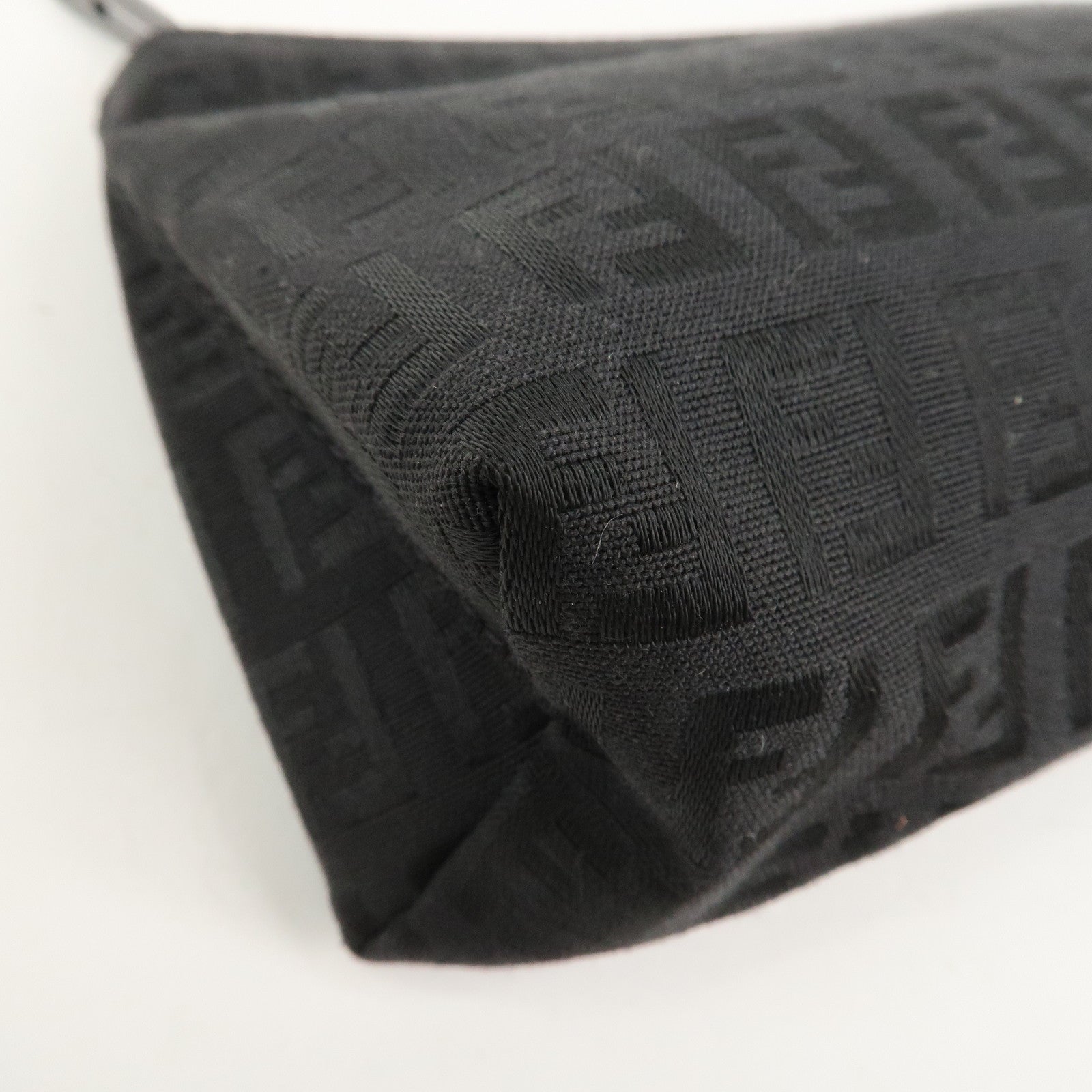 FENDI Set Of 2 Leather Zucchino Canvas Pouch Pink 8N0036 7N0038