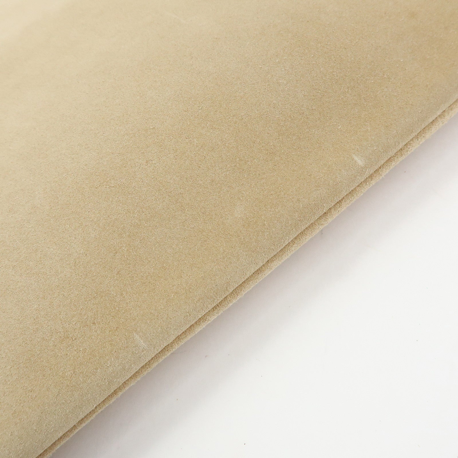 LOEWE Anagram Suede Leather Tote Bag Hand Bag Beige White