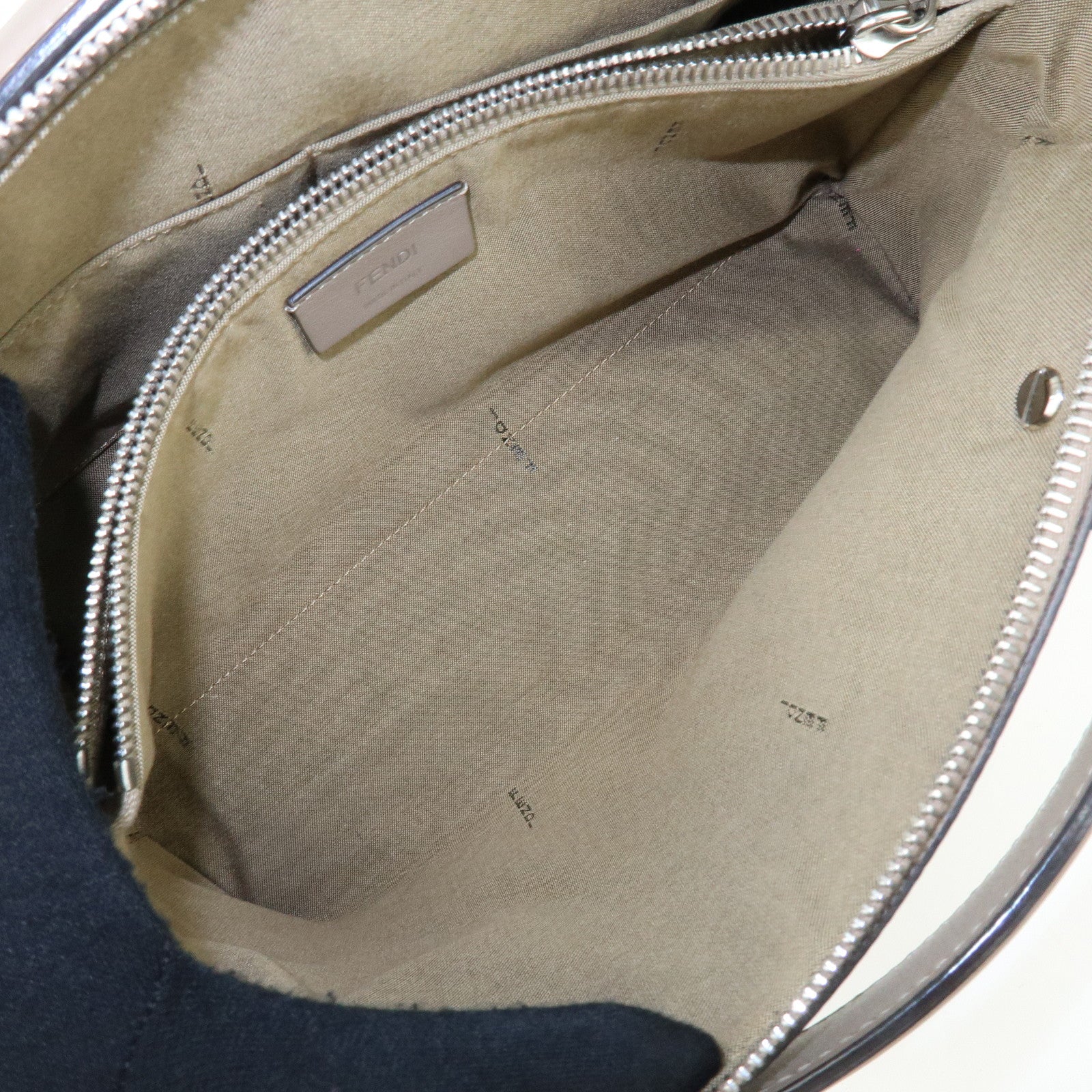FENDI By The Way Leather 2Way Hand Bag Shoulder Bag Greige 8BL146