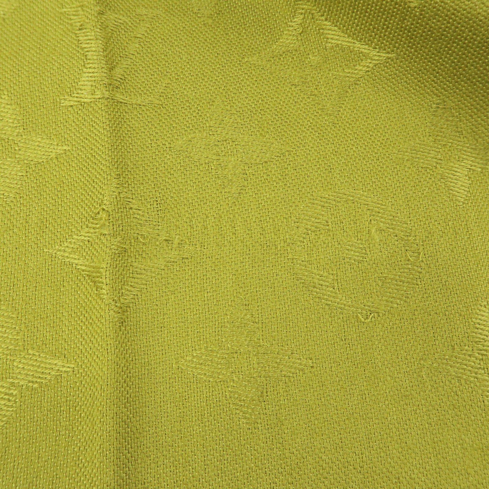 Louis Vuitton Monogrm Silk Wool Scarf Shawl Anis Green M71326
