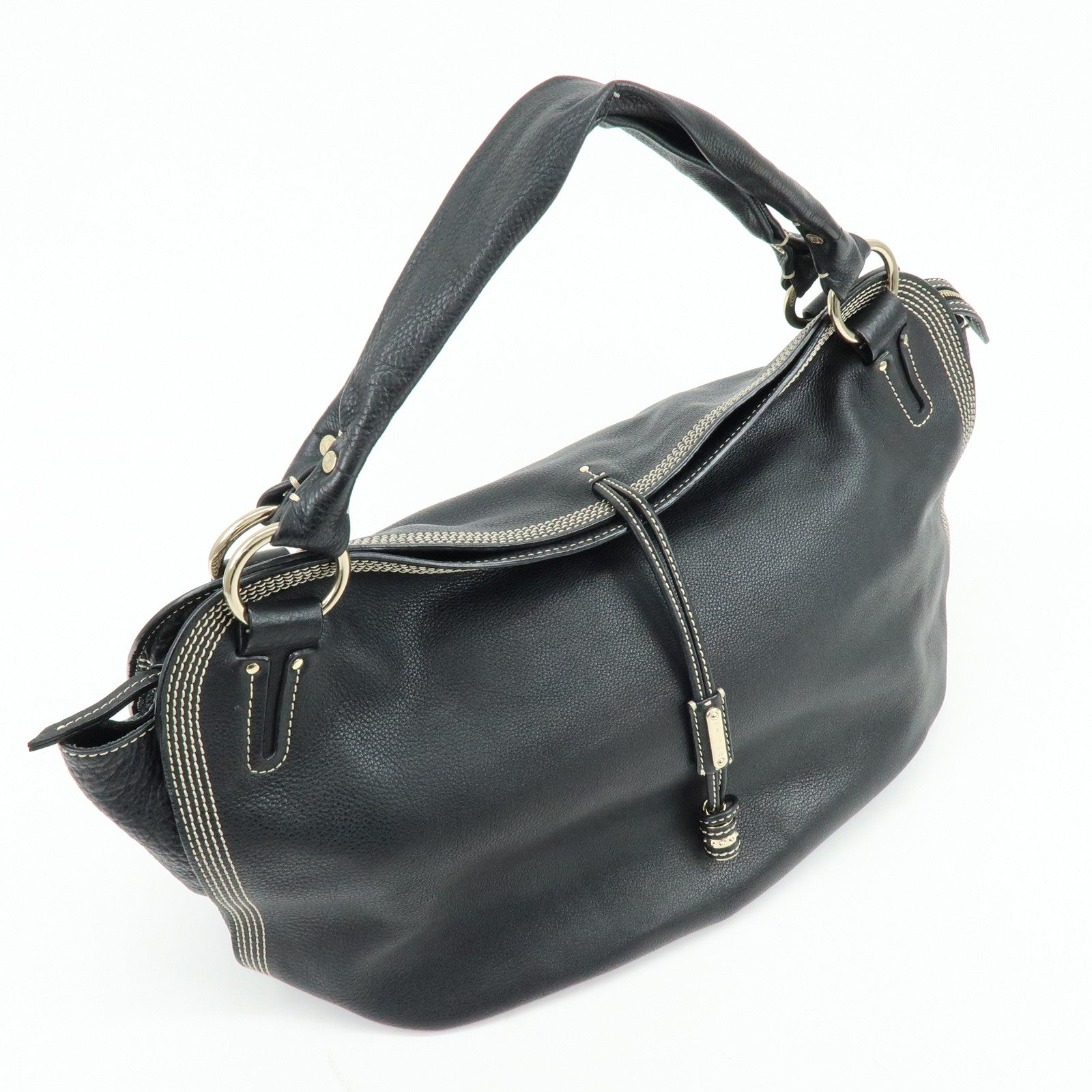 CELINE Leather Bittersweet Shoulder Bag Hand Bag Black