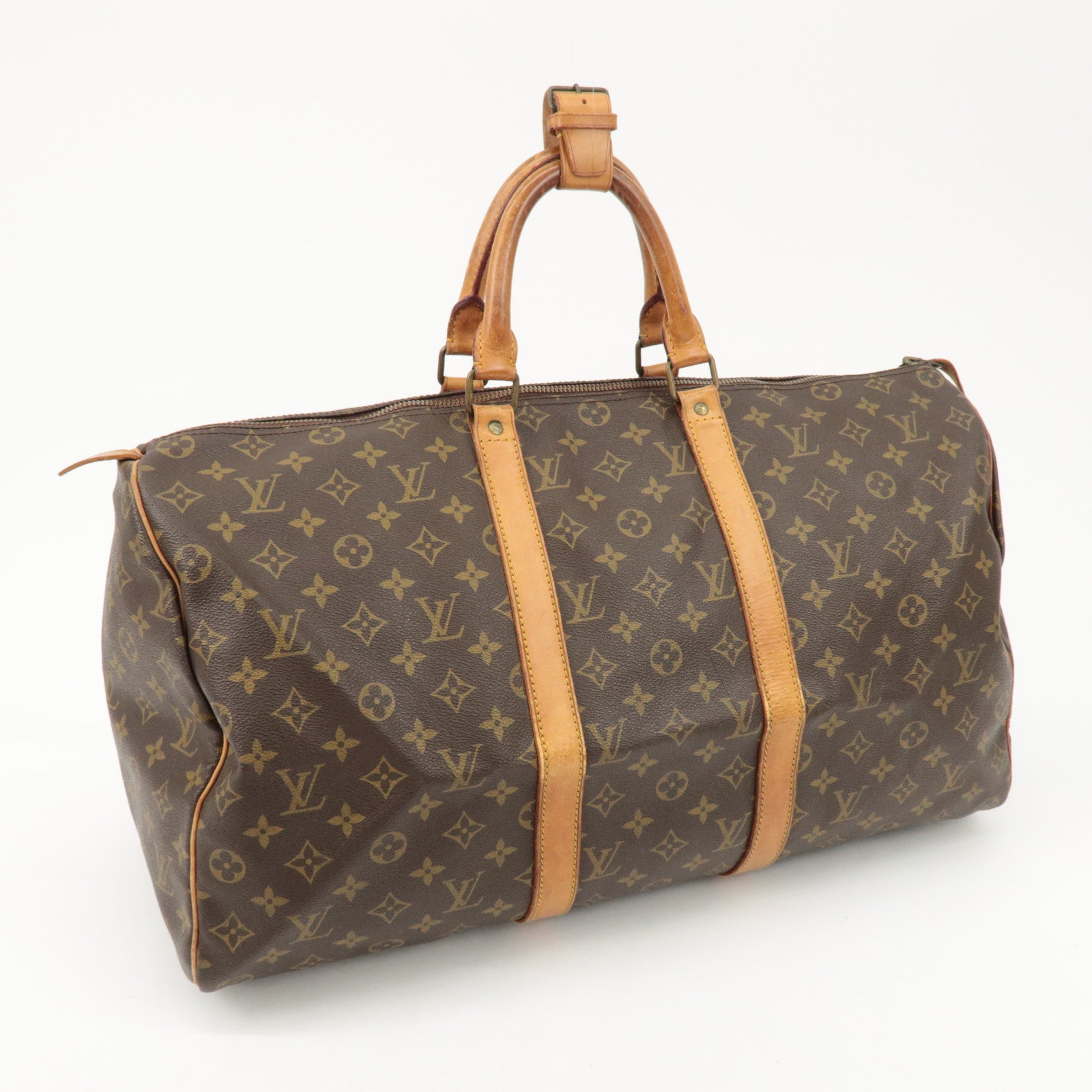Louis Vuitton Monogram Keep All 50 Boston Bag Brown M41426 Used