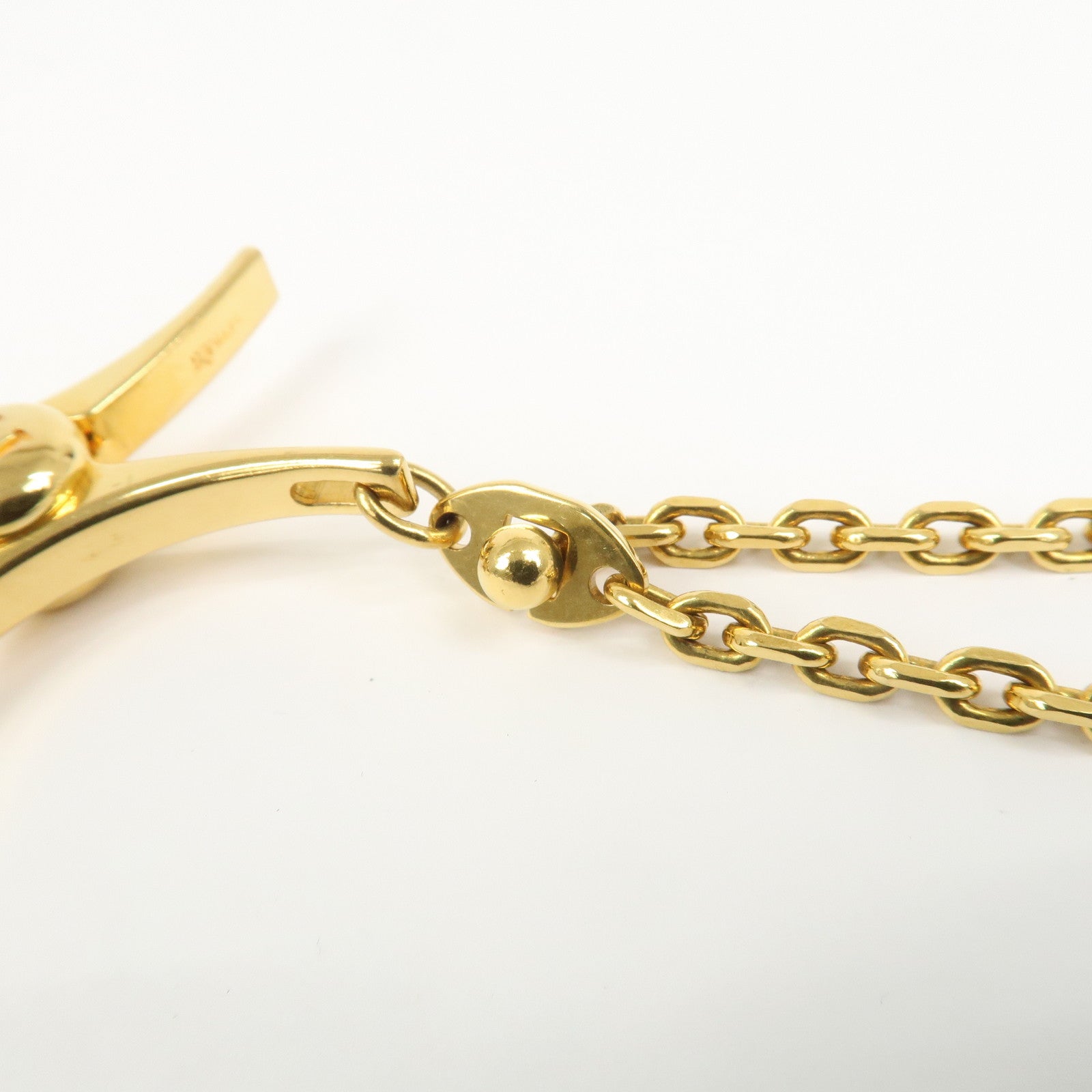 HERMES Filou Metal Glove Clip Glove Holder Gold