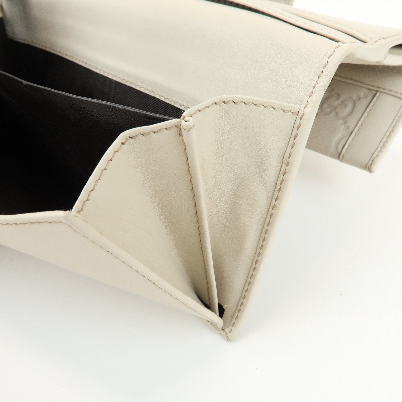 GUCCI Guccissima Leather Long Wallet Ivory Gold 146199