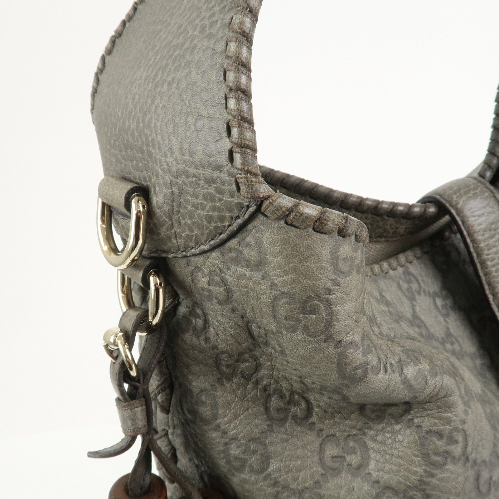 GUCCI Bamboo Guccissima Leather 2Way Bag Hand Shoulder Bag 218491