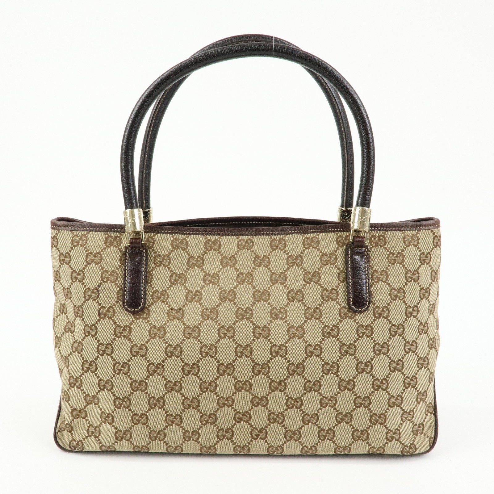 GUCCI Sherry GG Canvas Tote Bag Shoulder Bag Beige Brown 161717