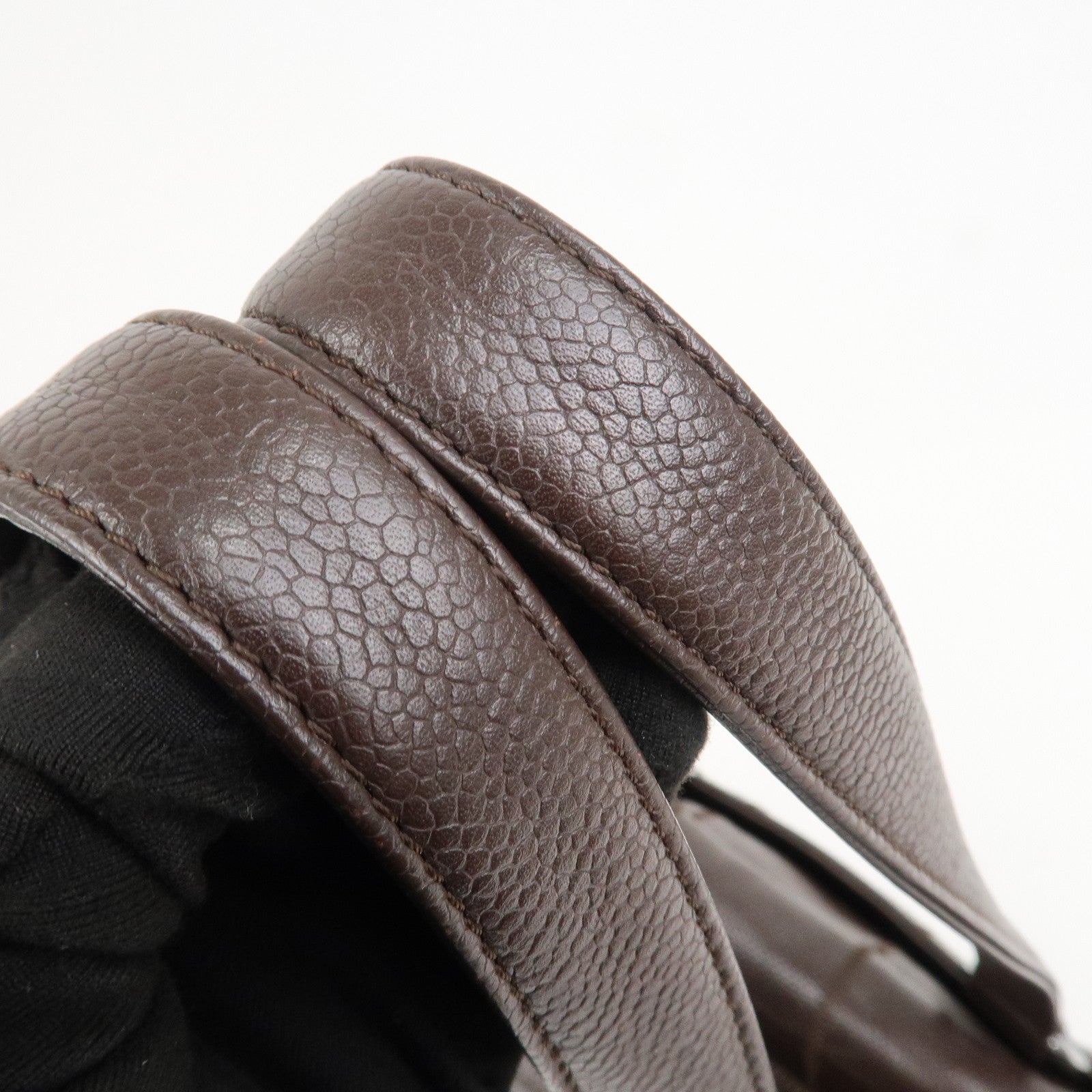 CHANEL Chocolate Bar Caviarskin Boston Bag Shoulder Bag Brown A26135