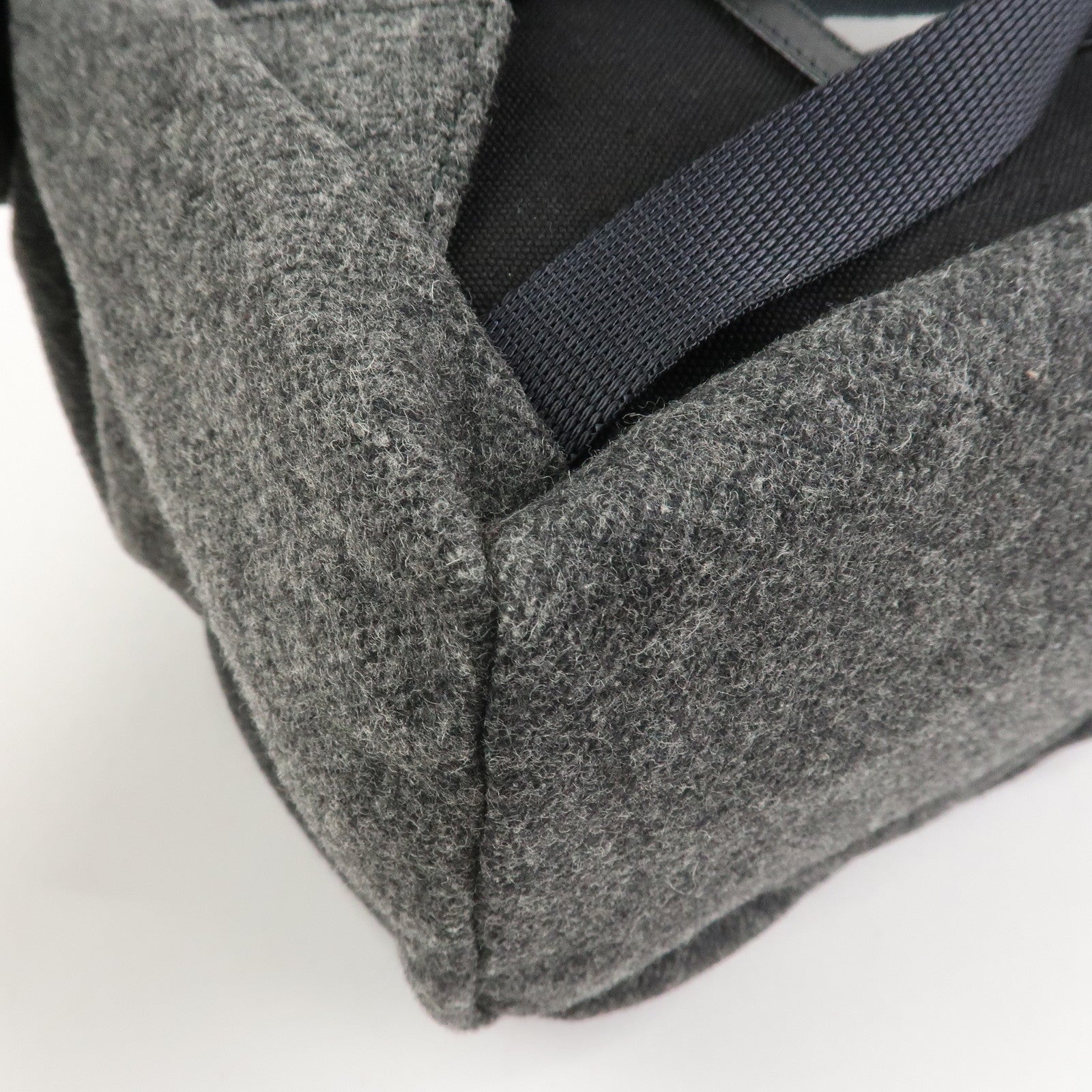 PRADA Triangle Logo Wool Canvas Backpack Rucksack Gray V203R