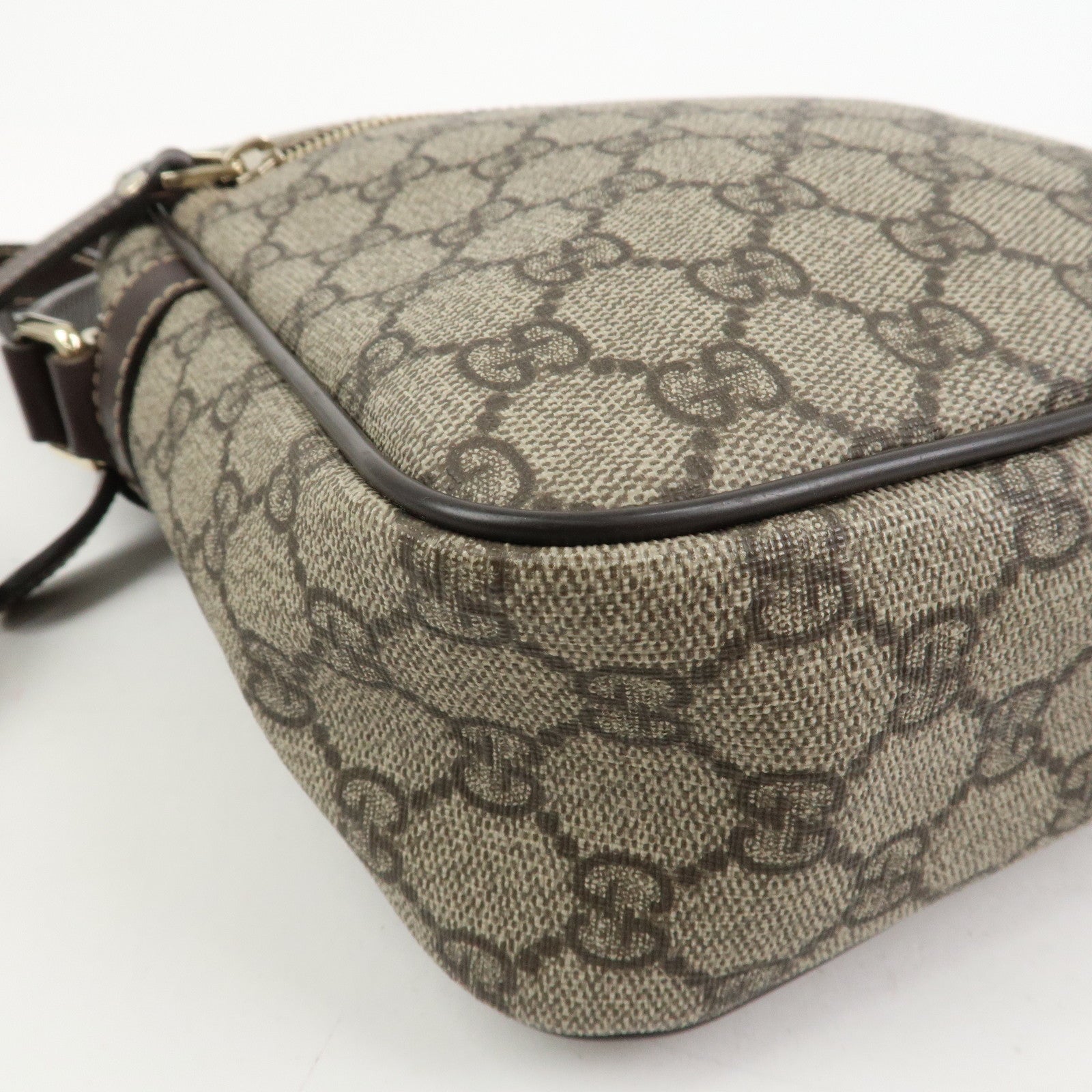 GUCCI GG Supreme Leather Shoulder Bag Crossbody Bag Beige 233268