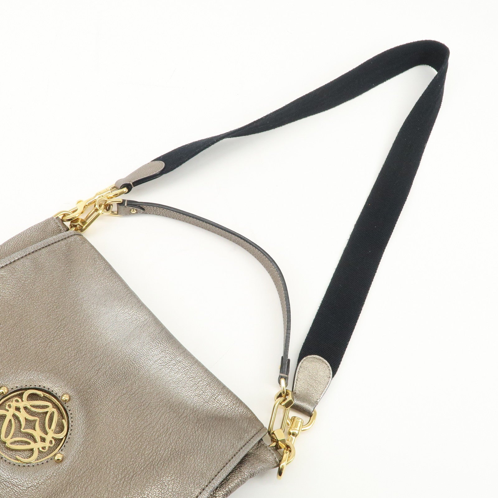 LOEWE Anagram Maia Logo Leather 2Way Bag Shoulder Bag Hand Bag Gold