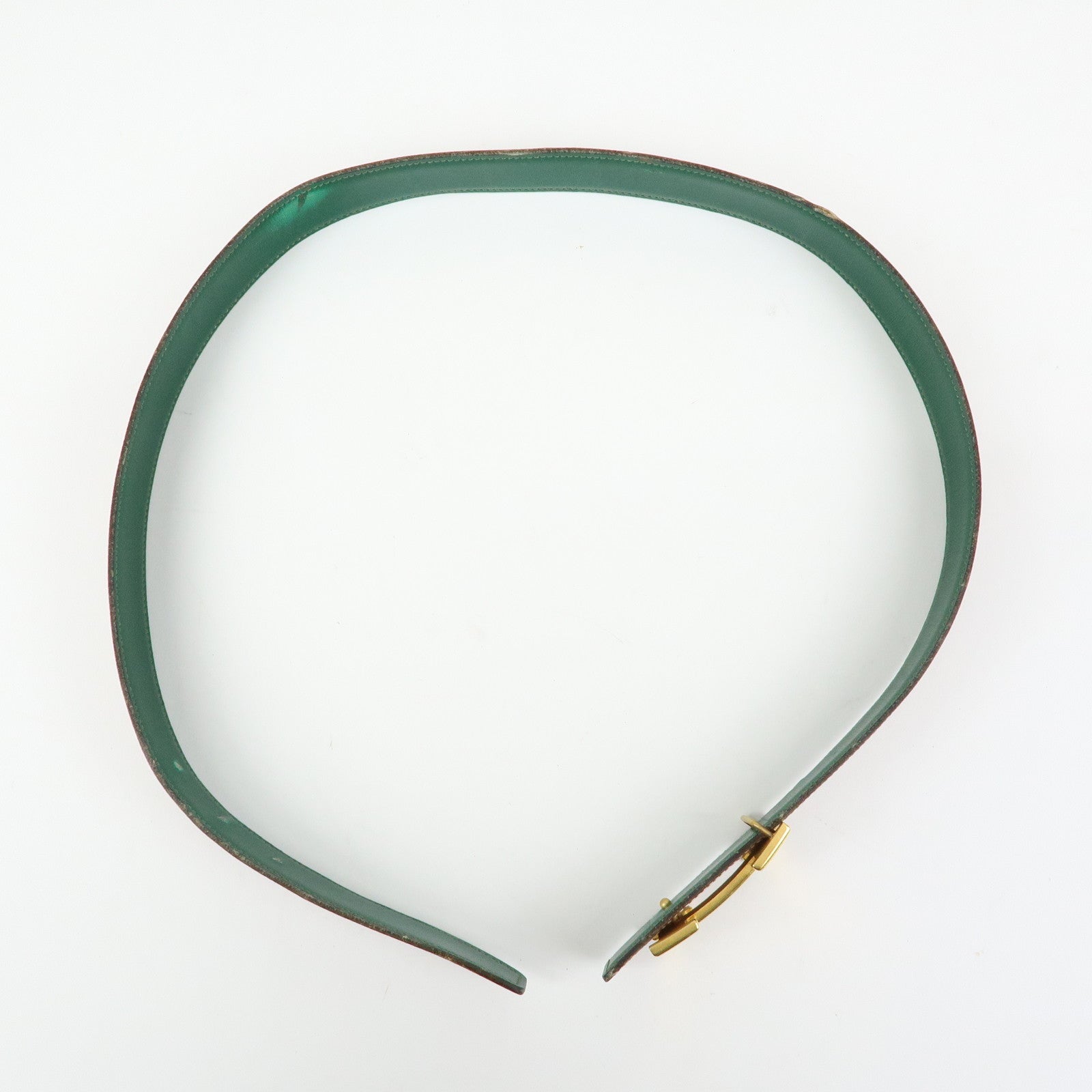 HERMES H Buckle Reversible Constance Veau Epsom Belt 75 Gold Green