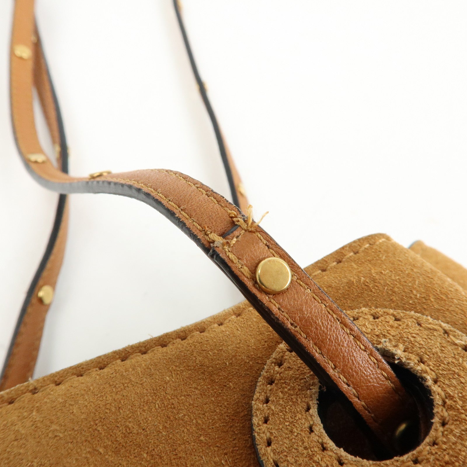 Chloe Suede Leather Tassel Shoulder Bag Crossbody Bag Brown