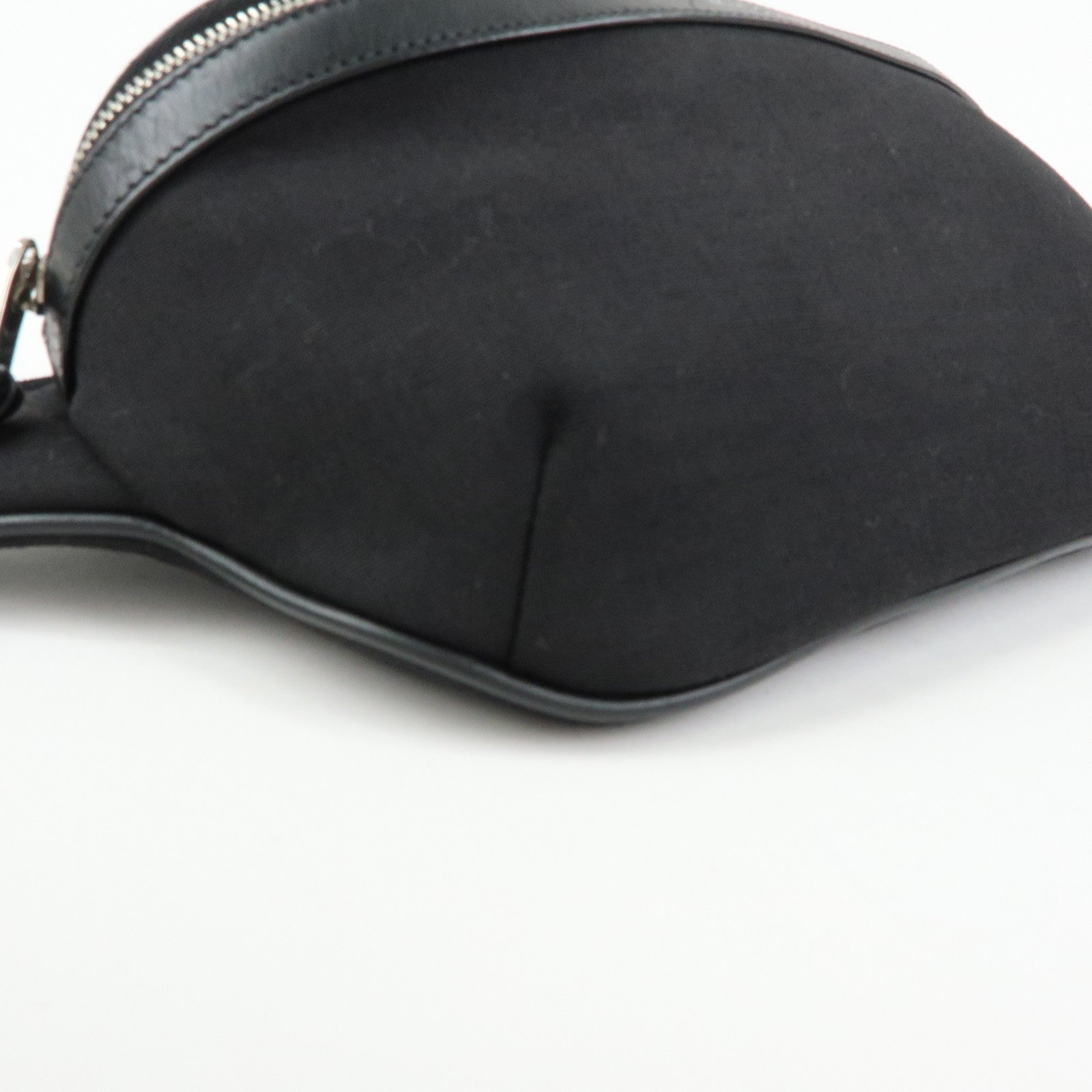 SAINT LAURENT PARIS Canvas Leather Waist Bag Body Bag Black 557831