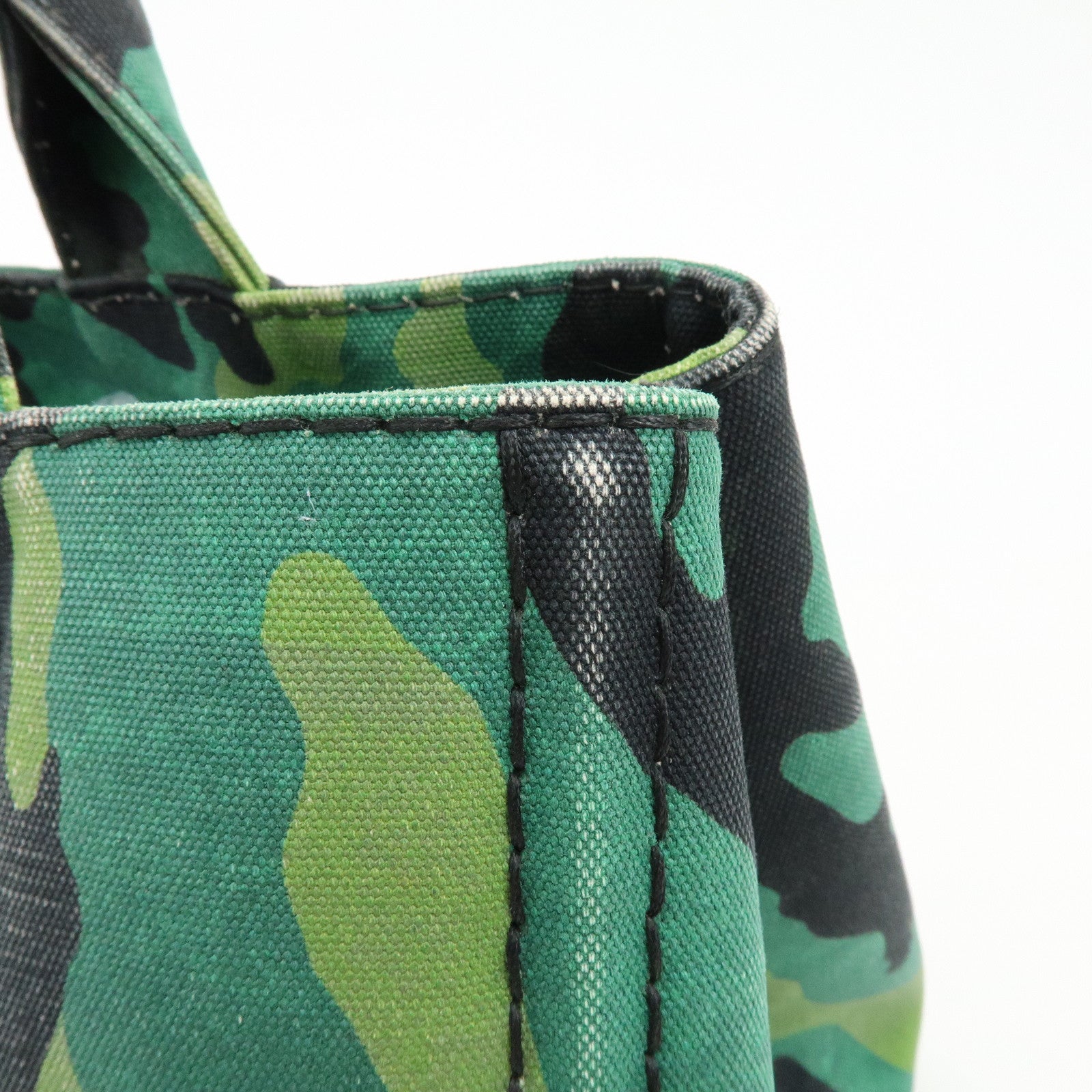 PRADA Canapa Triangle Logo Canvas 2Way Hand Bag Shoulder Bag B2642B