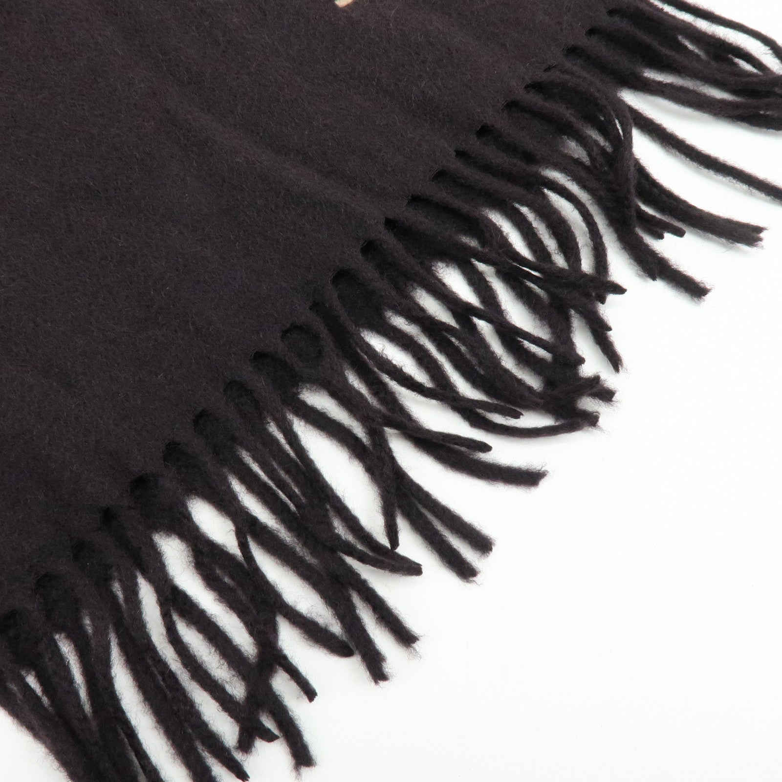 Louis Vuitton Echarpe Gelam LV Logo Cashmere 100% Scarf Black Beige