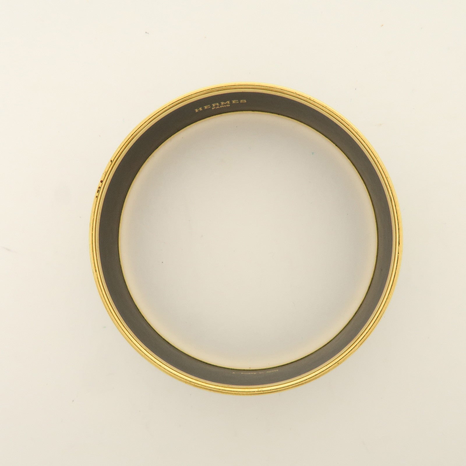 HERMES Email GM Bangle Bracelet Cloisonne Enamel Blue Gold