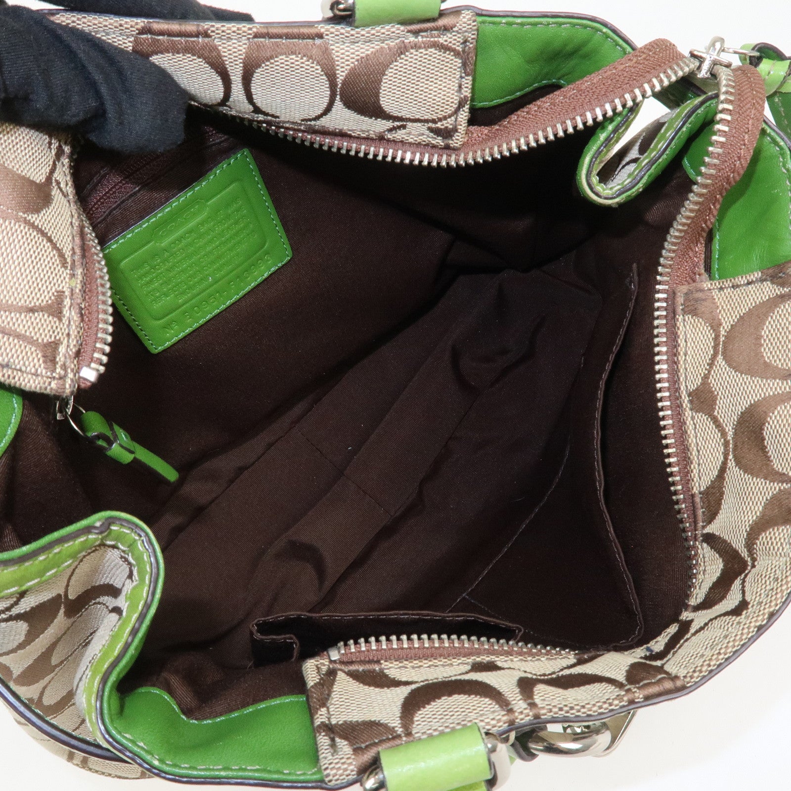 COACH Signature POPPY Set of 2 Canvas Leather Shoulder Hand Bag