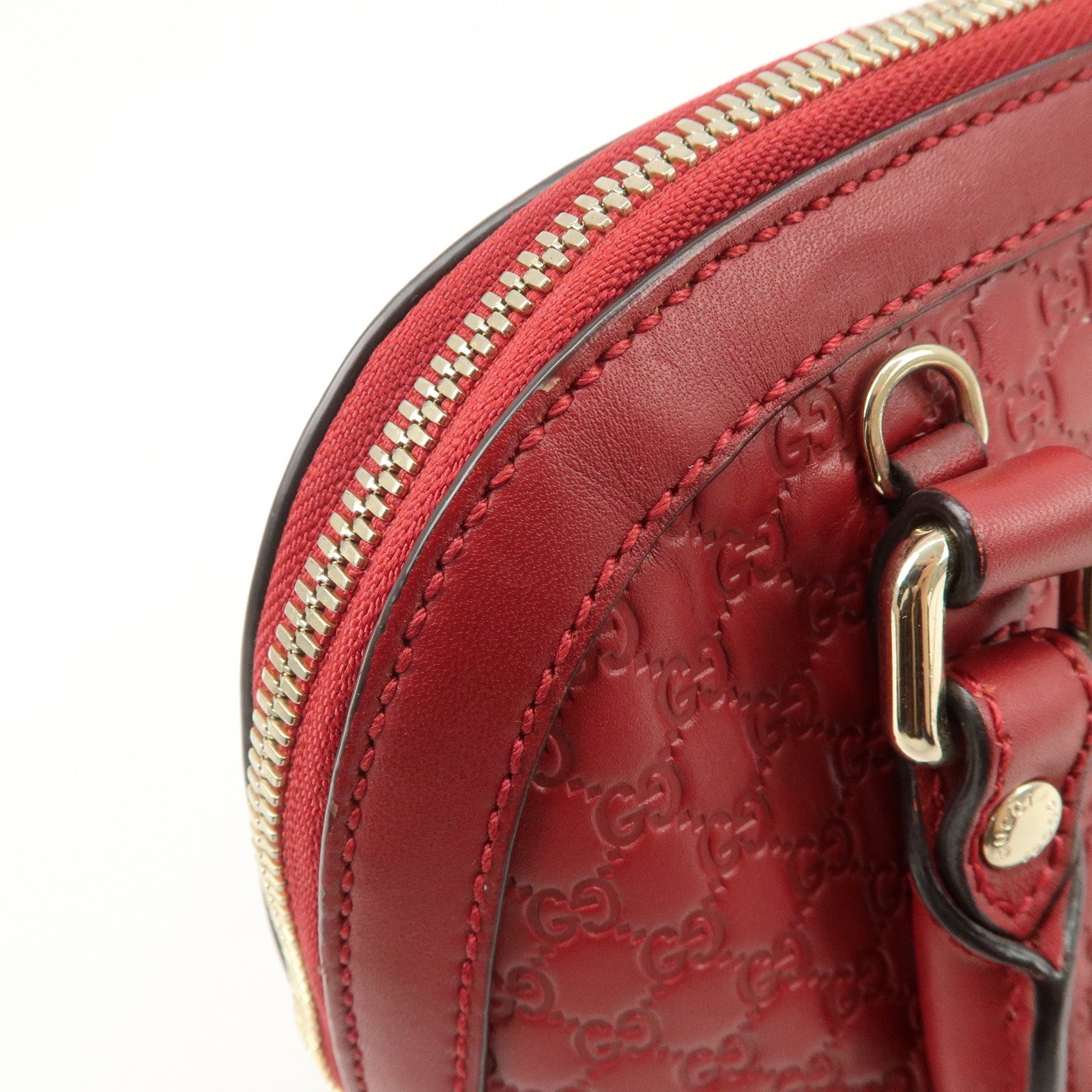 GUCCI Micro Guccissima 2Way Bag Hand Bag Red 449654