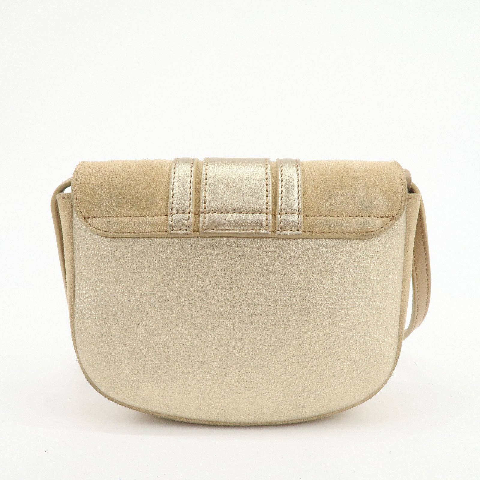 Chloe See By Chloe Hana Suede Leather Shoulder Crossbody Bag Gold