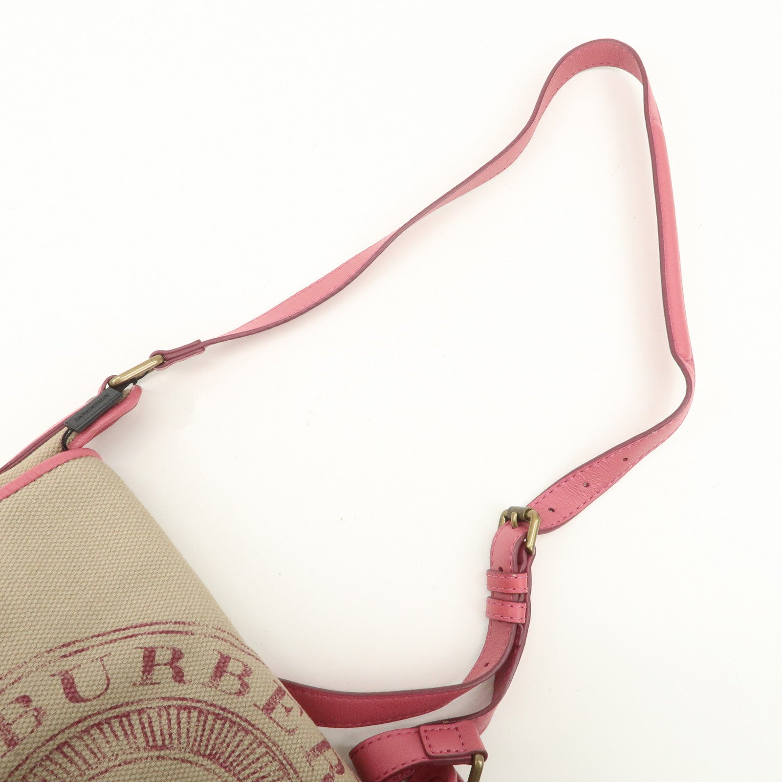 BURBERRY Children Canvas Leather Shoulder Bag Crossbody Bag Beige