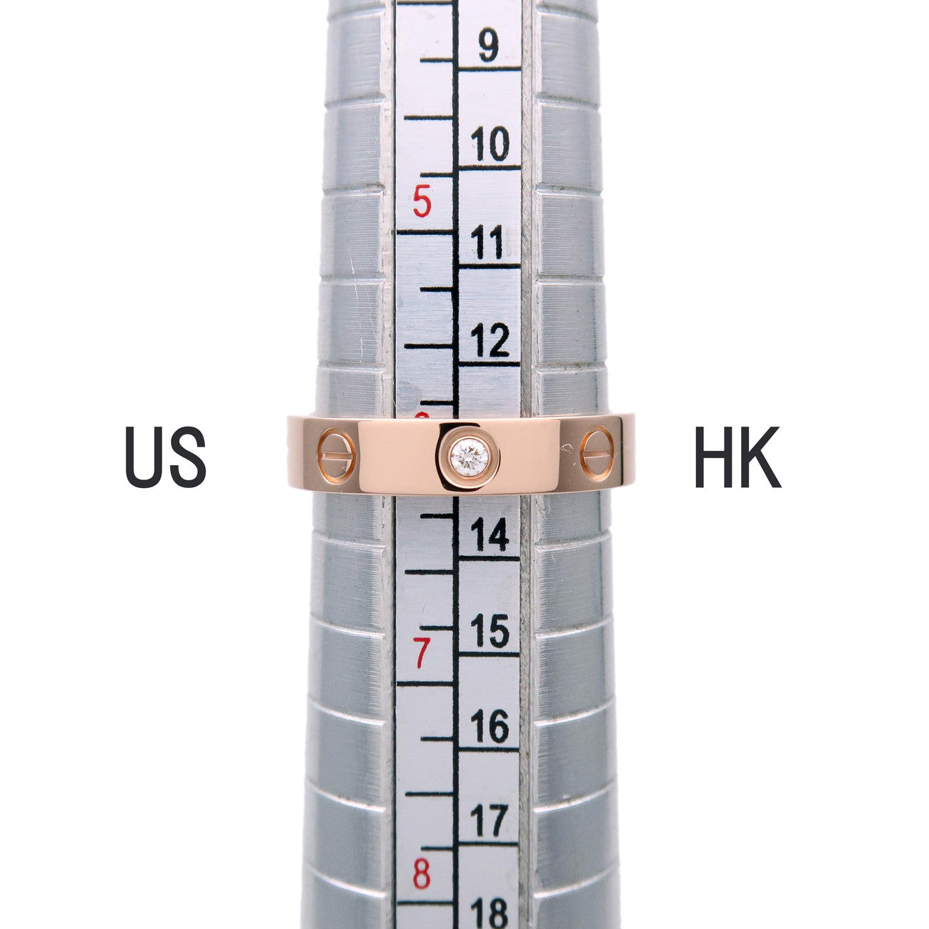 Cartier Mini Love Ring 1P Diamond #52 K18 750PG Rose Gold US6-6.5