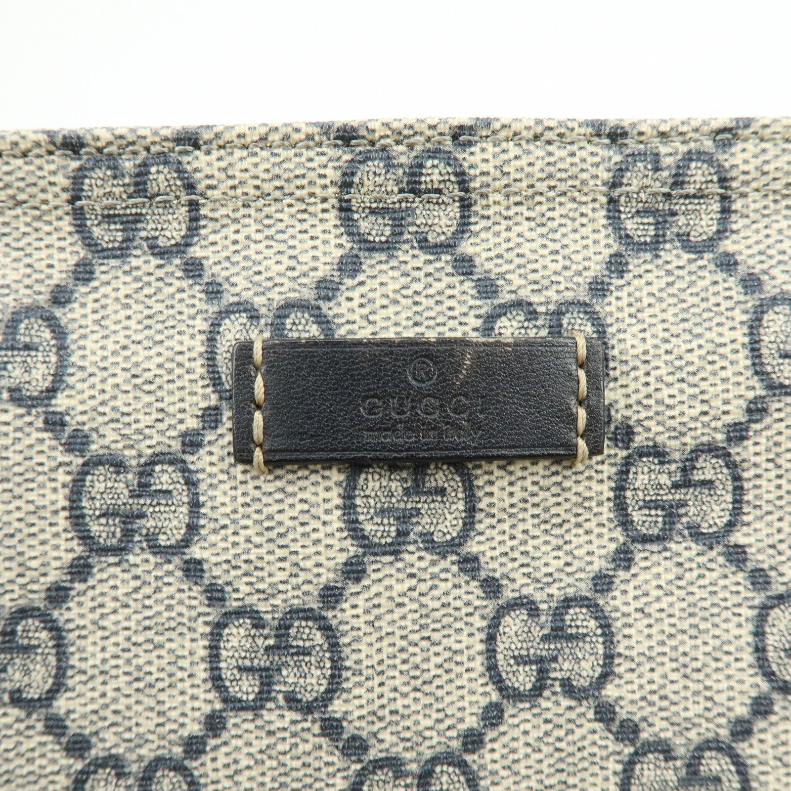GUCCI GG Supreme Shoulder Bag Crossbody Bag Gray Navy Beige 201446