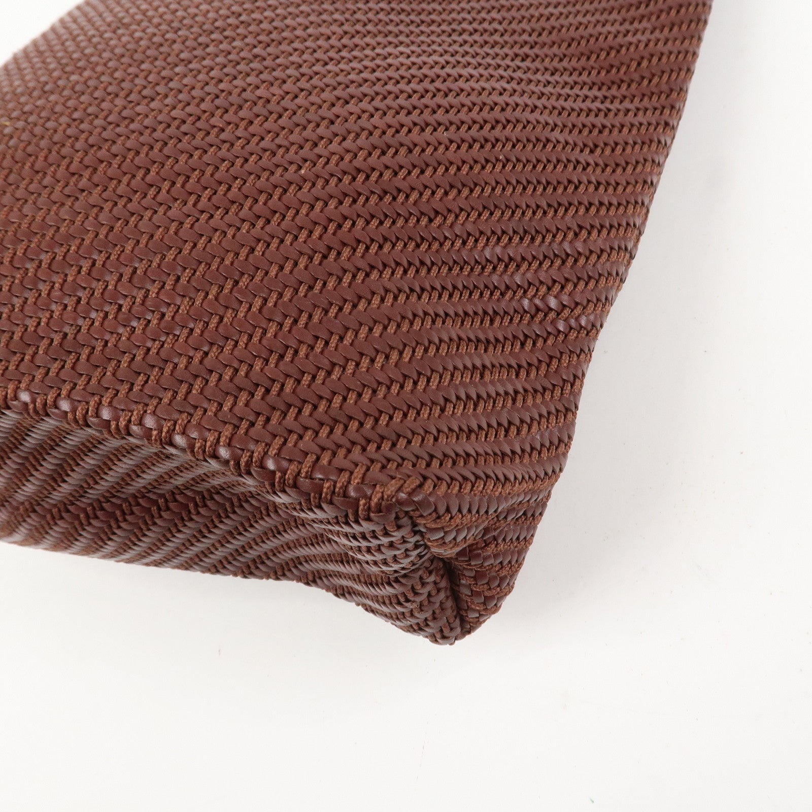 HERMES Amedaba PM Diago Leather Tote Bag Hand Bag Brown