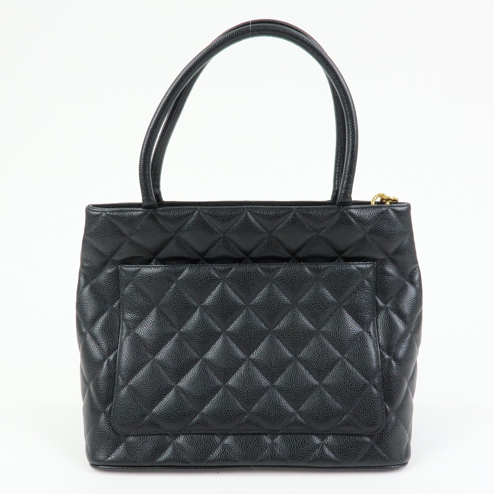 CHANEL Matelasse COCO Mark Medallion Tote Bag Hand Bag Black A01804